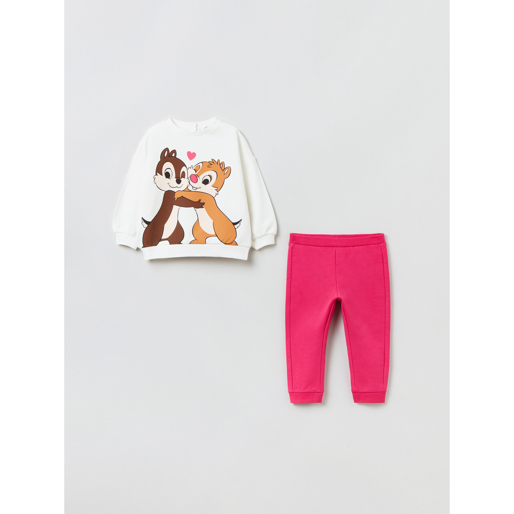 OVS Комплект блуза и панталон Chip & Dale 1625501 Бял Regular Fit - Pepit.bg