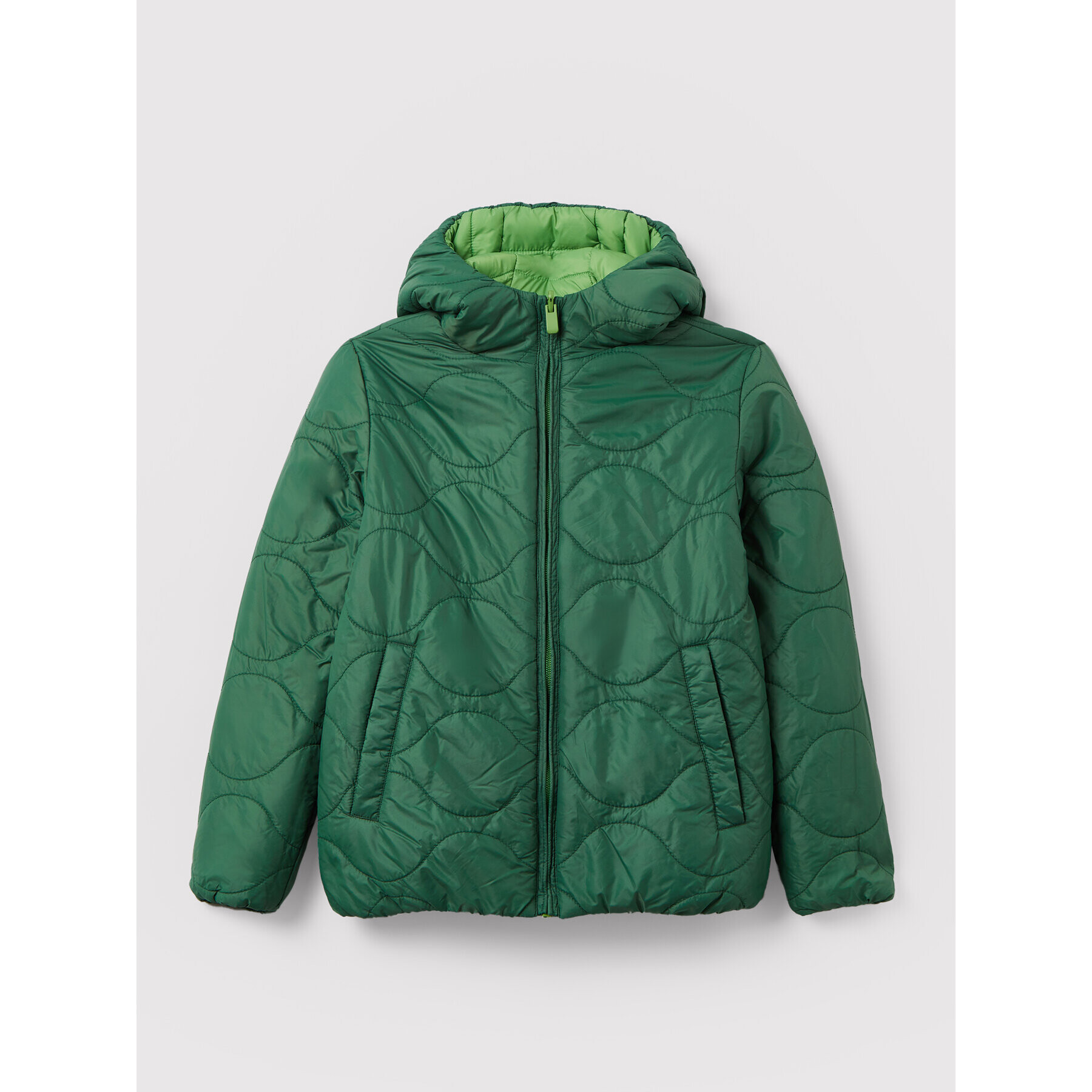 OVS Пухено яке 1435112 Зелен Regular Fit - Pepit.bg