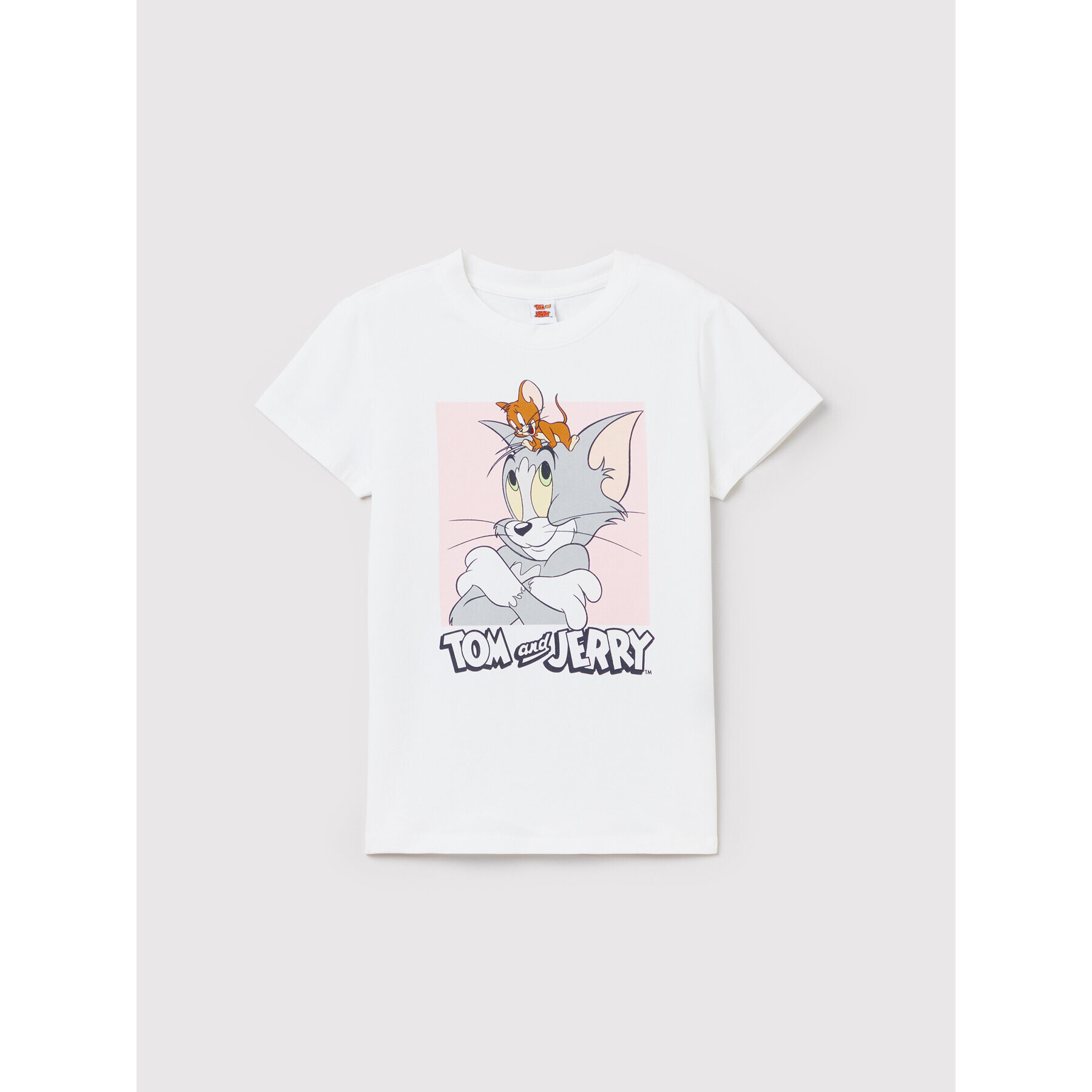 OVS Тишърт TOM AND JERRY 1438790 Бял Regular Fit - Pepit.bg