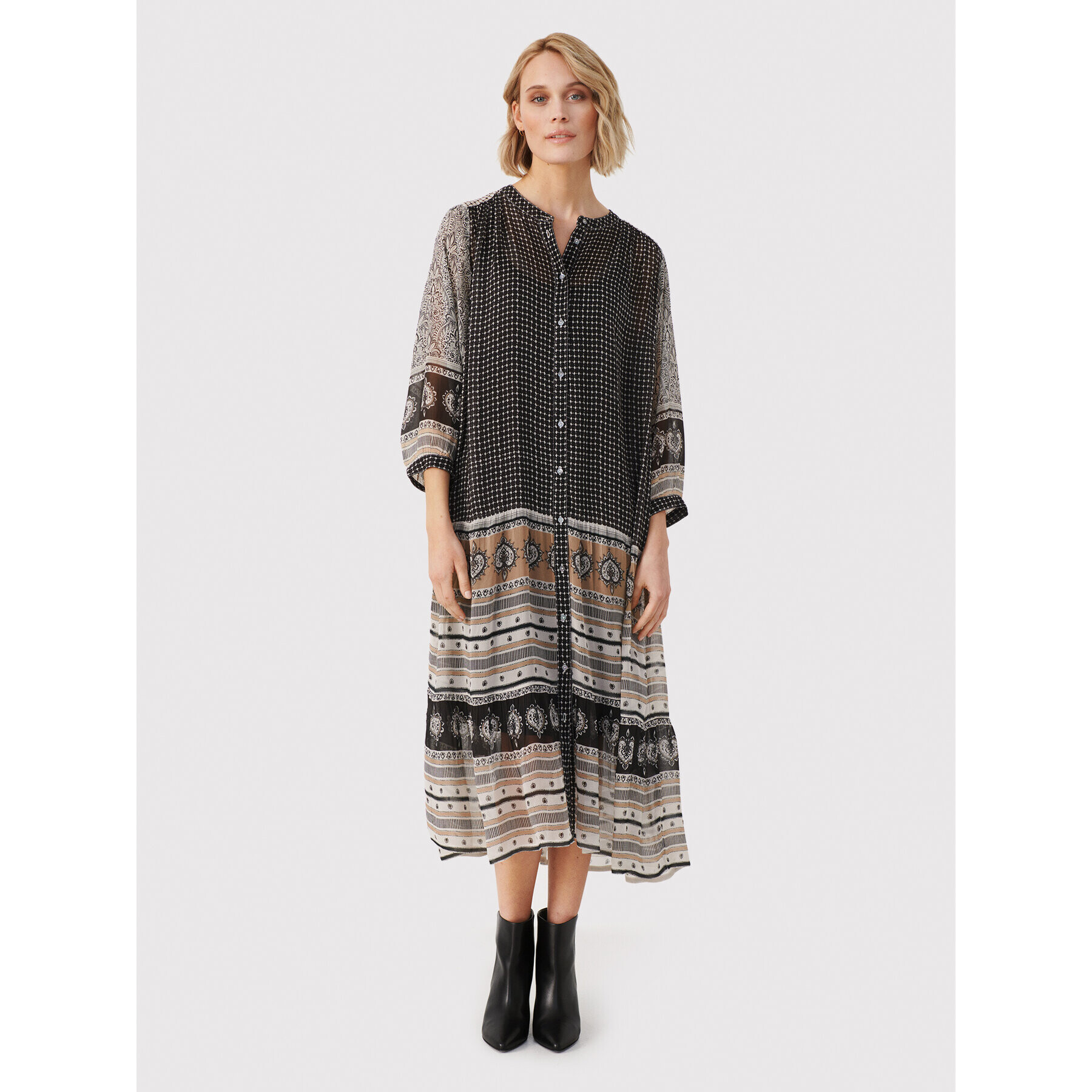 Part Two Ежедневна рокля Orkide 30306963 Сив Relaxed Fit - Pepit.bg
