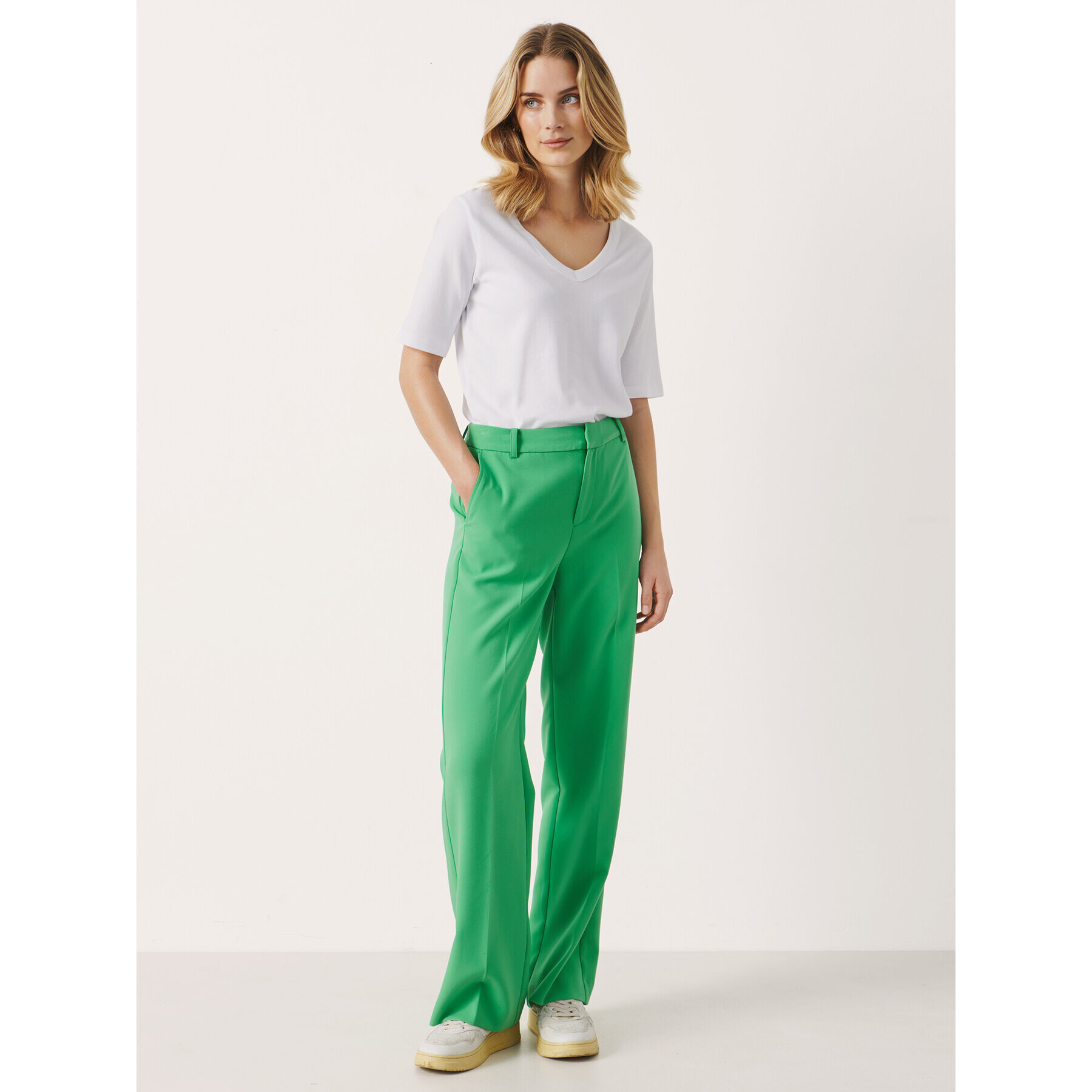 Part Two Текстилни панталони Nadja 30306618 Зелен Classic Fit - Pepit.bg