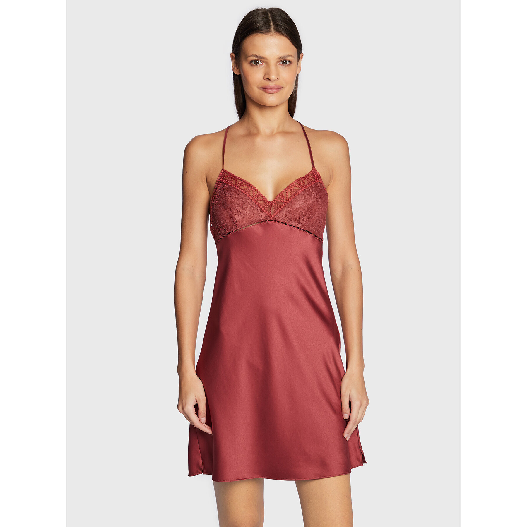 Passionata by Chantelle Нощница Olivia P49JD0 Бордо Regular Fit - Pepit.bg