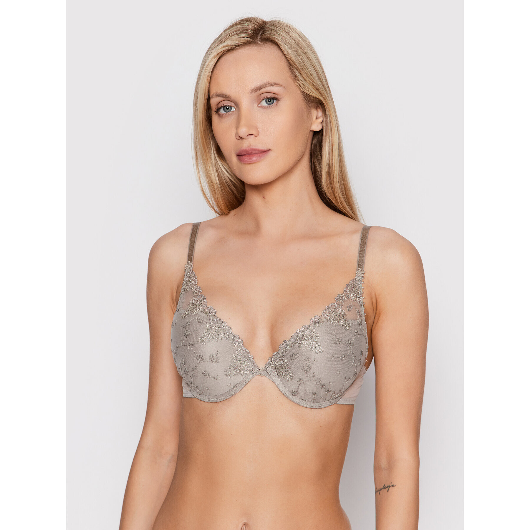 Passionata by Chantelle Сутиен push-up White Nights P40690 Сив - Pepit.bg