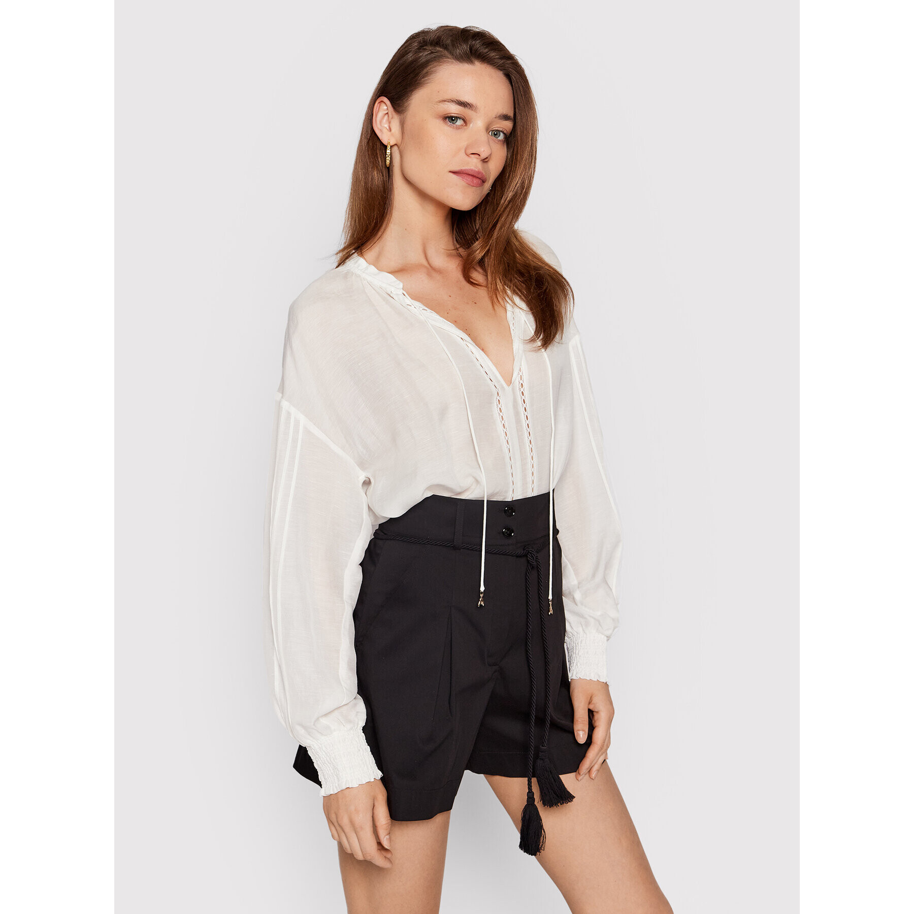 Patrizia Pepe Блуза 2C1376/A062-W146 Бял Relaxed Fit - Pepit.bg
