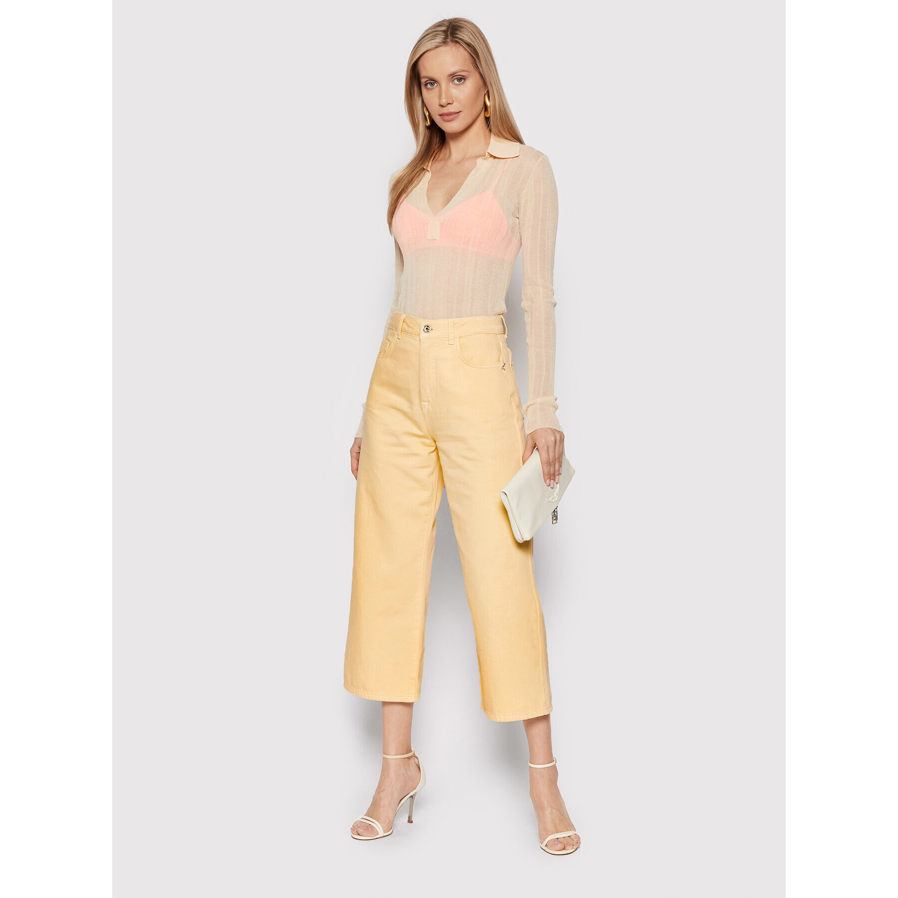 Patrizia Pepe Дънки 8P0410/D006-M417 Оранжев Cropped Fit - Pepit.bg