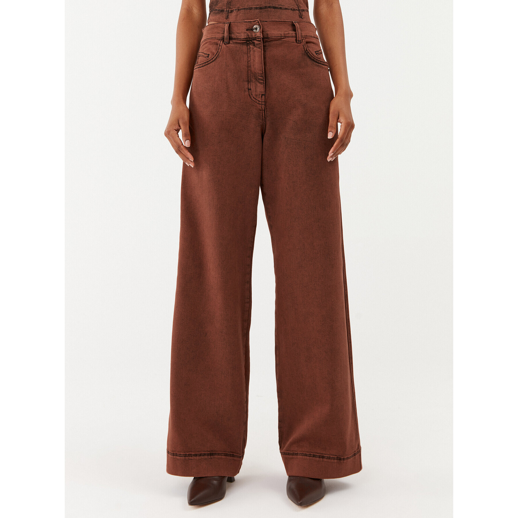 Patrizia Pepe Дънки 8P0518/D047-R805 Бордо Relaxed Fit - Pepit.bg