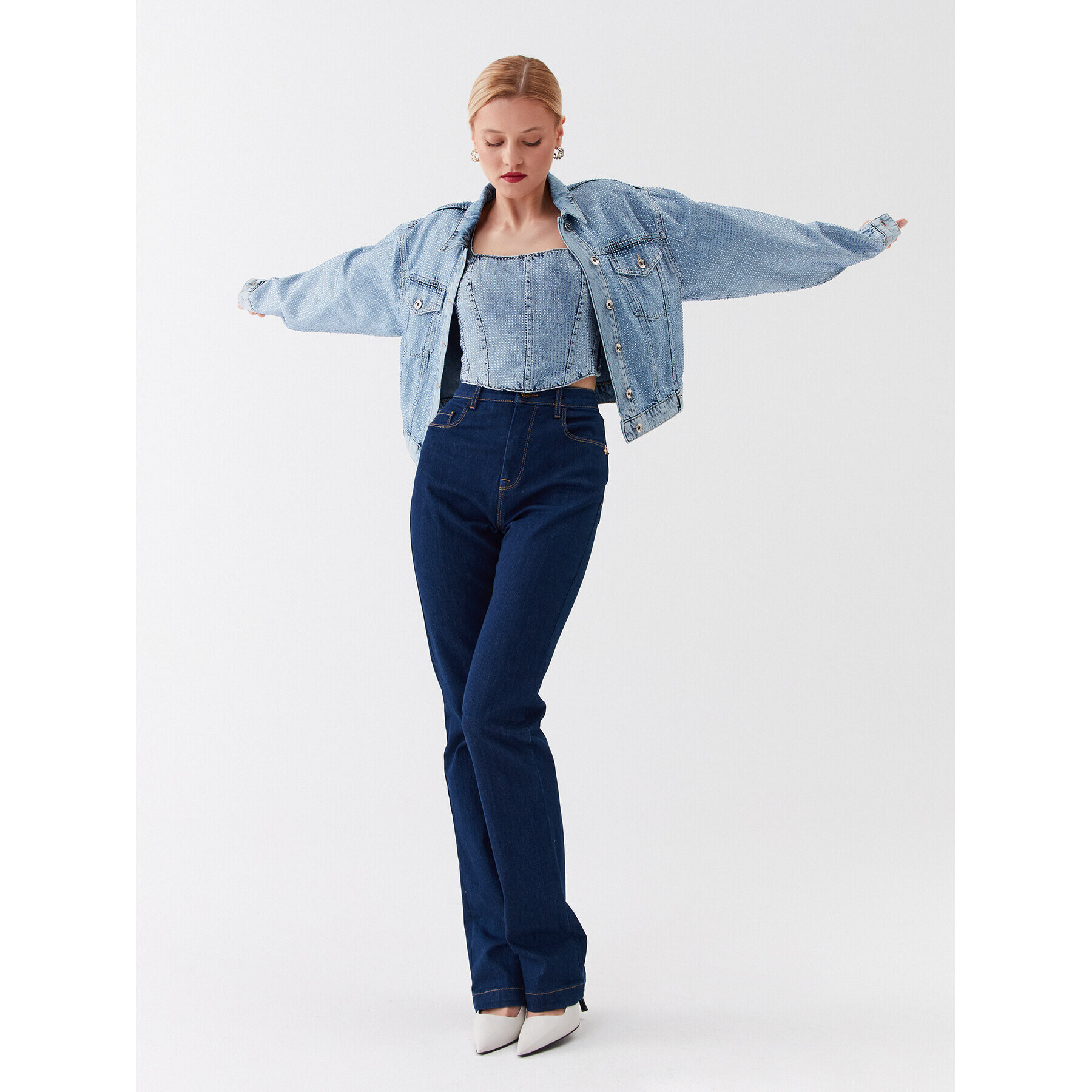 Patrizia Pepe Дънково яке 2O0066/D043-C960 Син Regular Fit - Pepit.bg