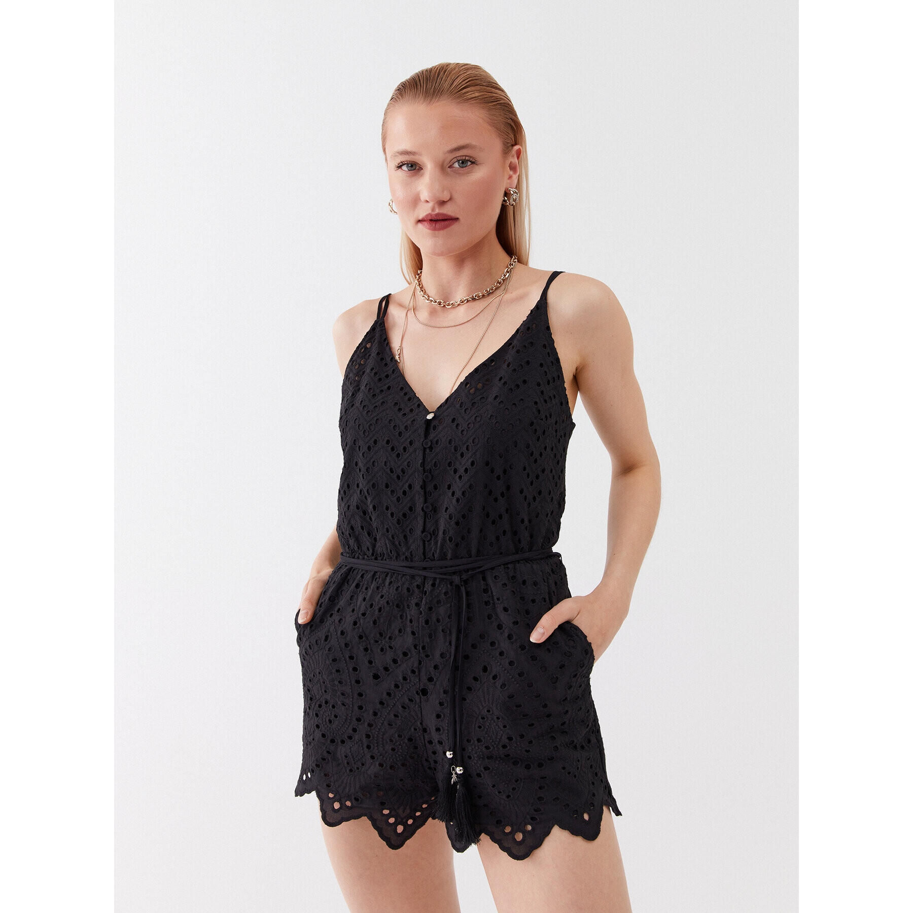 Patrizia Pepe Гащеризон 2T0032/A288-K103 Черен Regular Fit - Pepit.bg