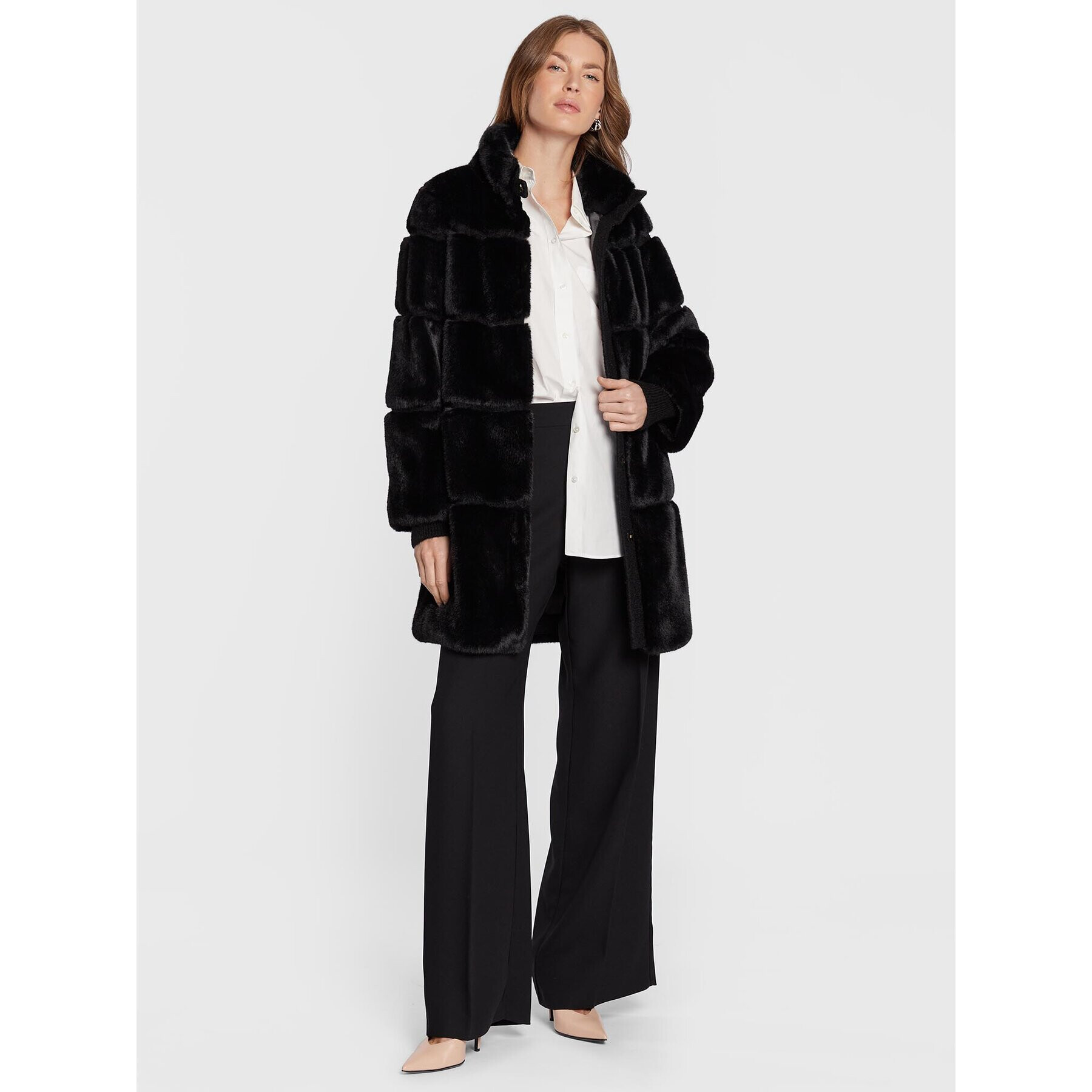 Patrizia Pepe Кожено палто 2O0041/E5T7-K103 Черен Regular Fit - Pepit.bg