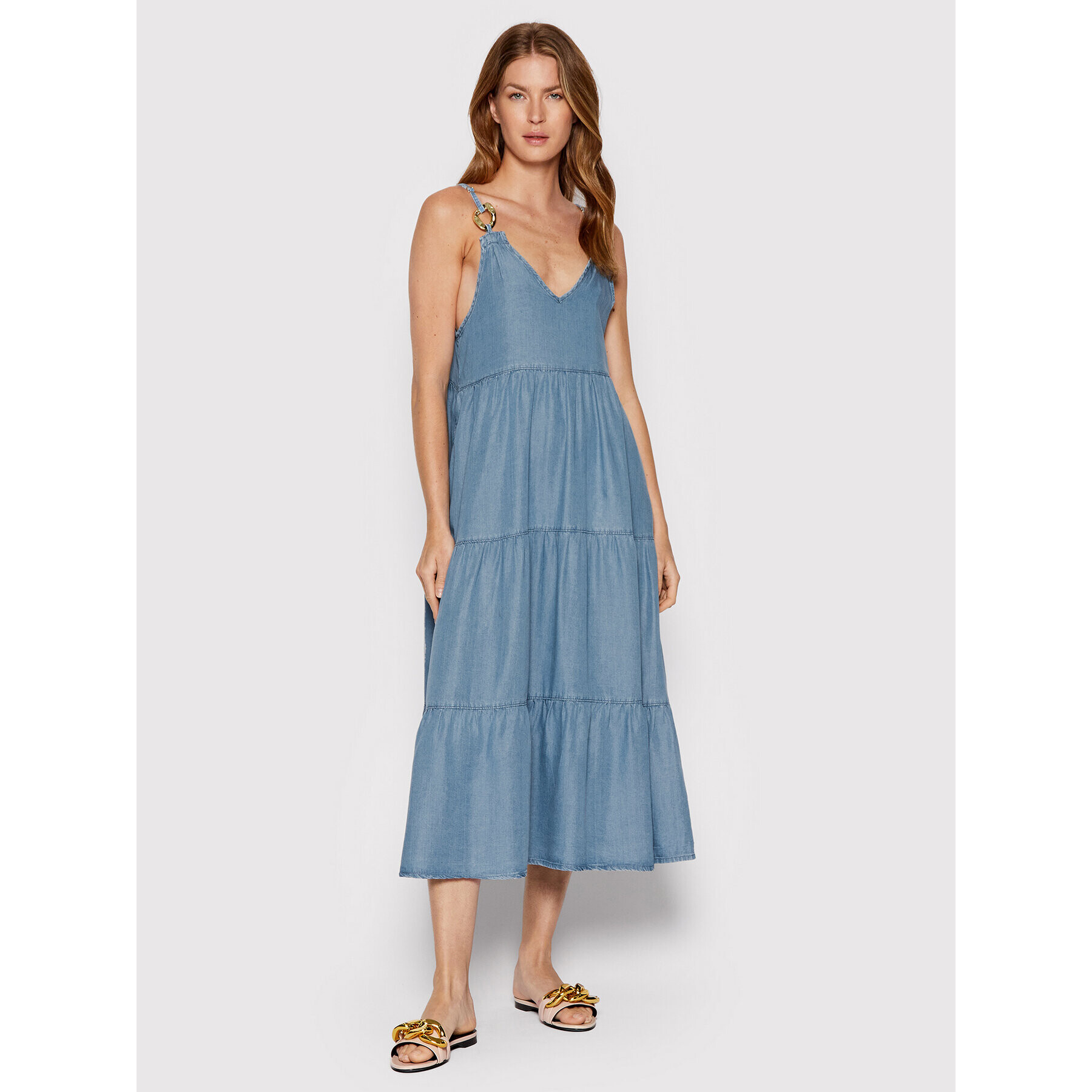 Patrizia Pepe Лятна рокля 2A2426/D9A0-C910 Син Relaxed Fit - Pepit.bg
