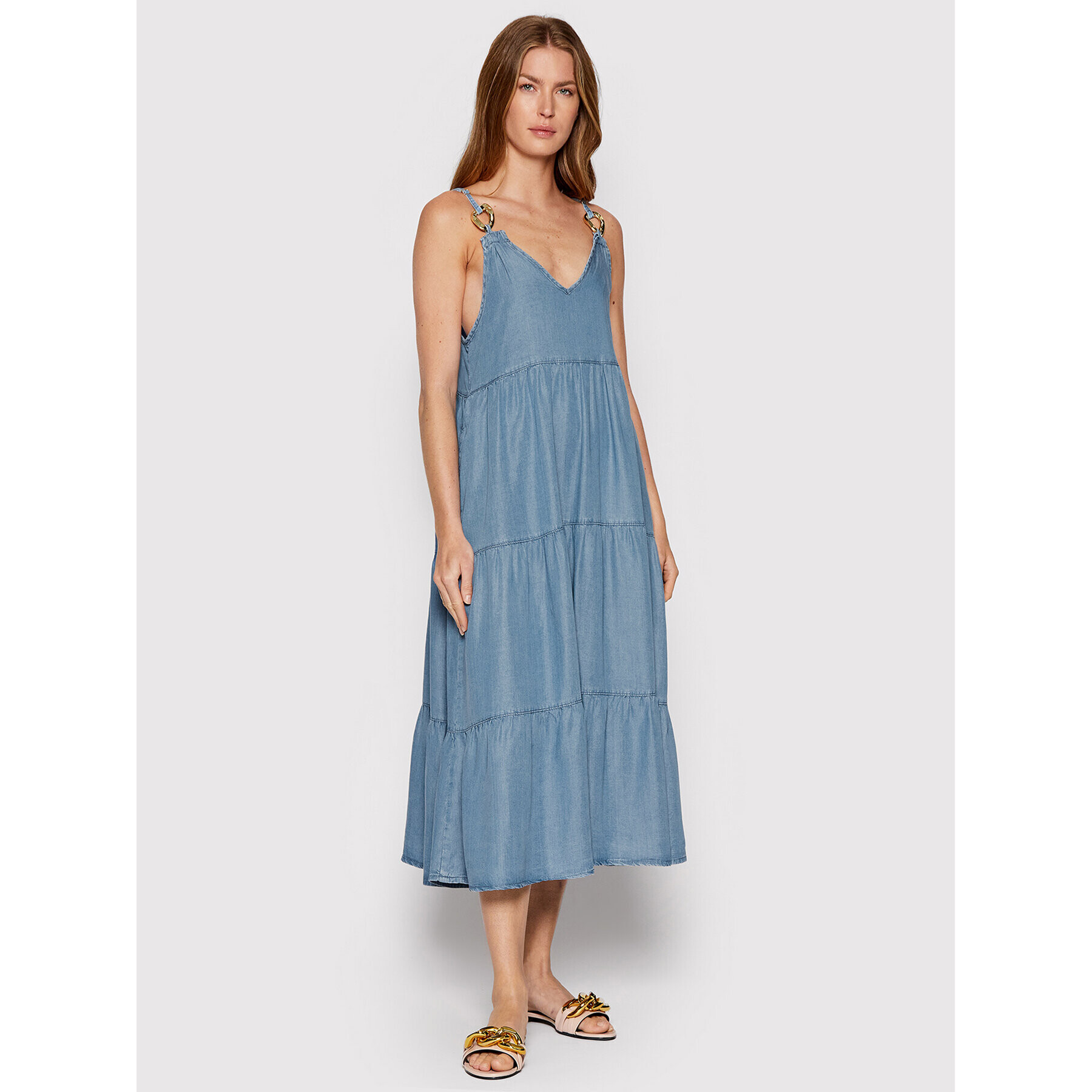 Patrizia Pepe Лятна рокля 2A2426/D9A0-C910 Син Relaxed Fit - Pepit.bg