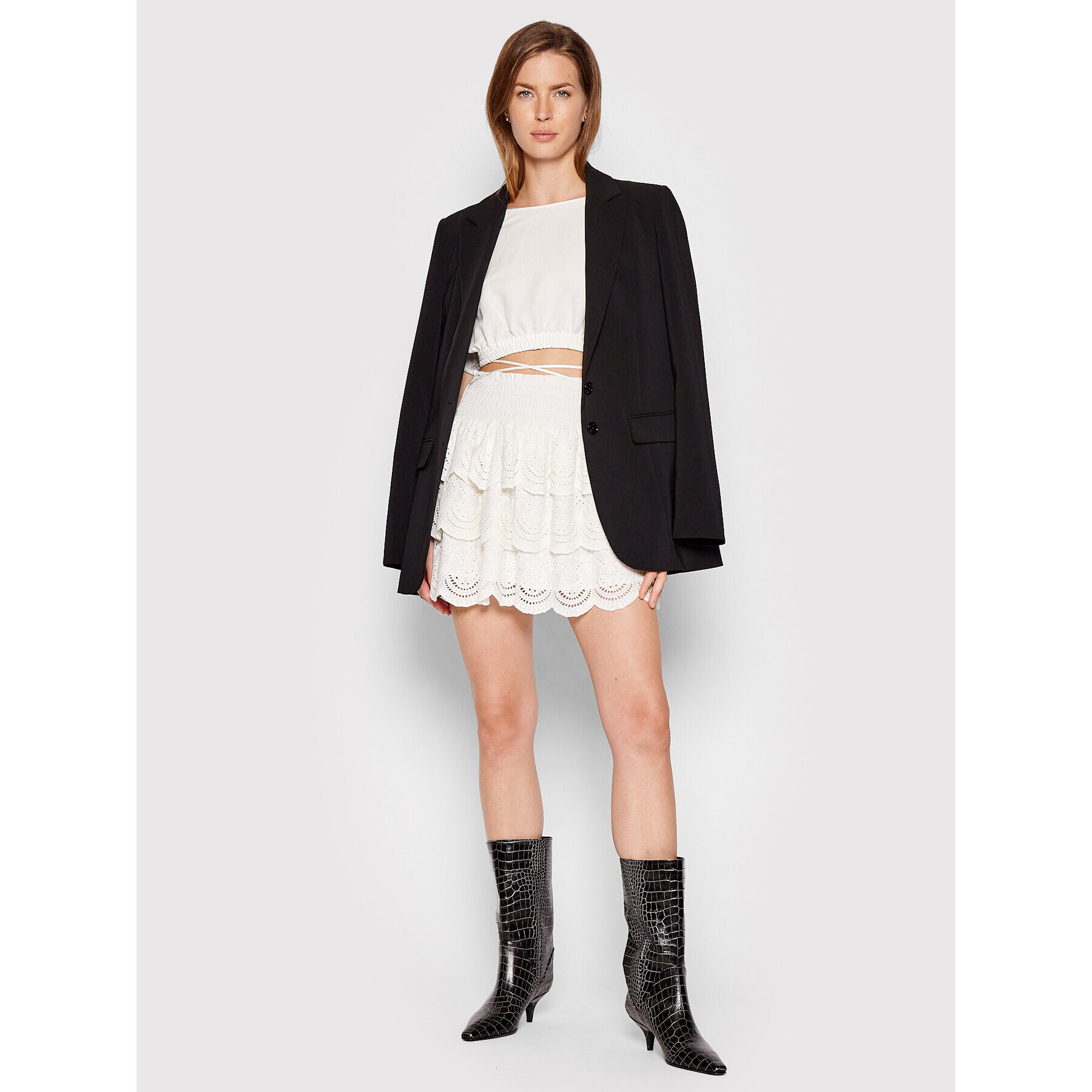 Patrizia Pepe Мини пола 2G0853/A062-W146 Бял Regular Fit - Pepit.bg