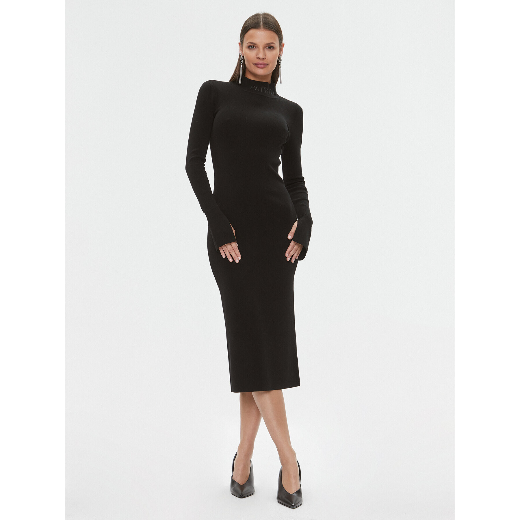 Patrizia Pepe Плетена рокля 2A2612/K002-K103 Черен Slim Fit - Pepit.bg