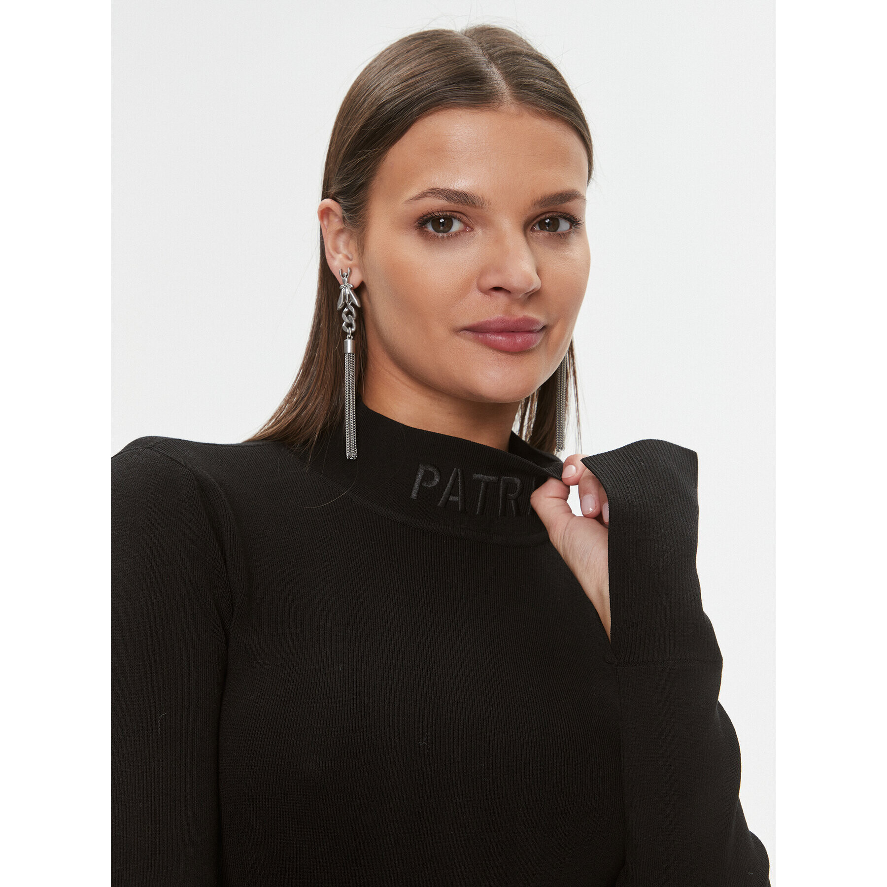 Patrizia Pepe Плетена рокля 2A2612/K002-K103 Черен Slim Fit - Pepit.bg