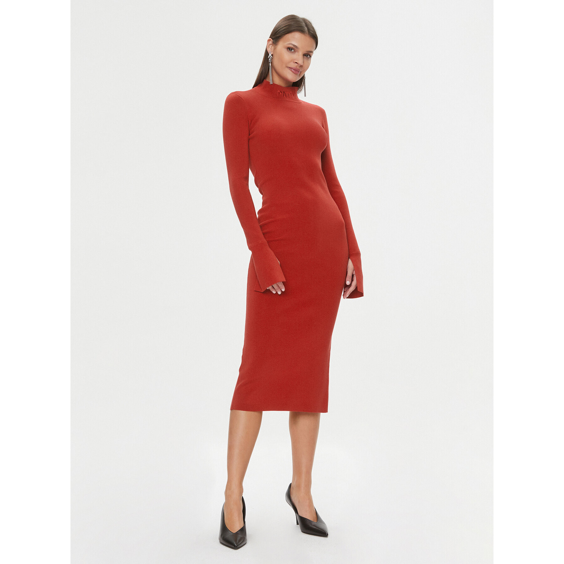 Patrizia Pepe Плетена рокля 2A2612/K002-R808 Червен Slim Fit - Pepit.bg