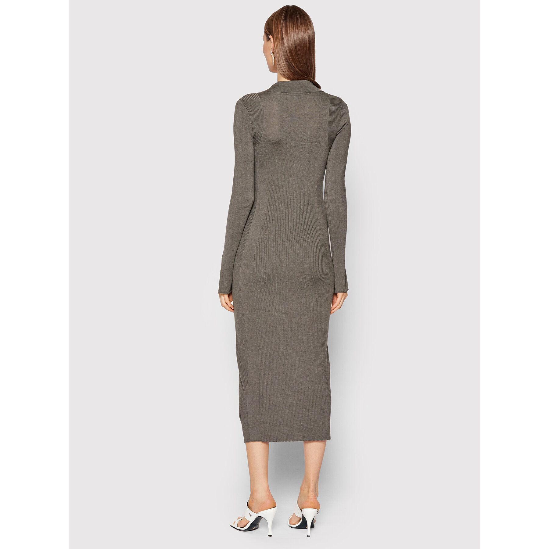 Patrizia Pepe Плетена рокля 8A0924/K8M8-S634 Сив Slim Fit - Pepit.bg