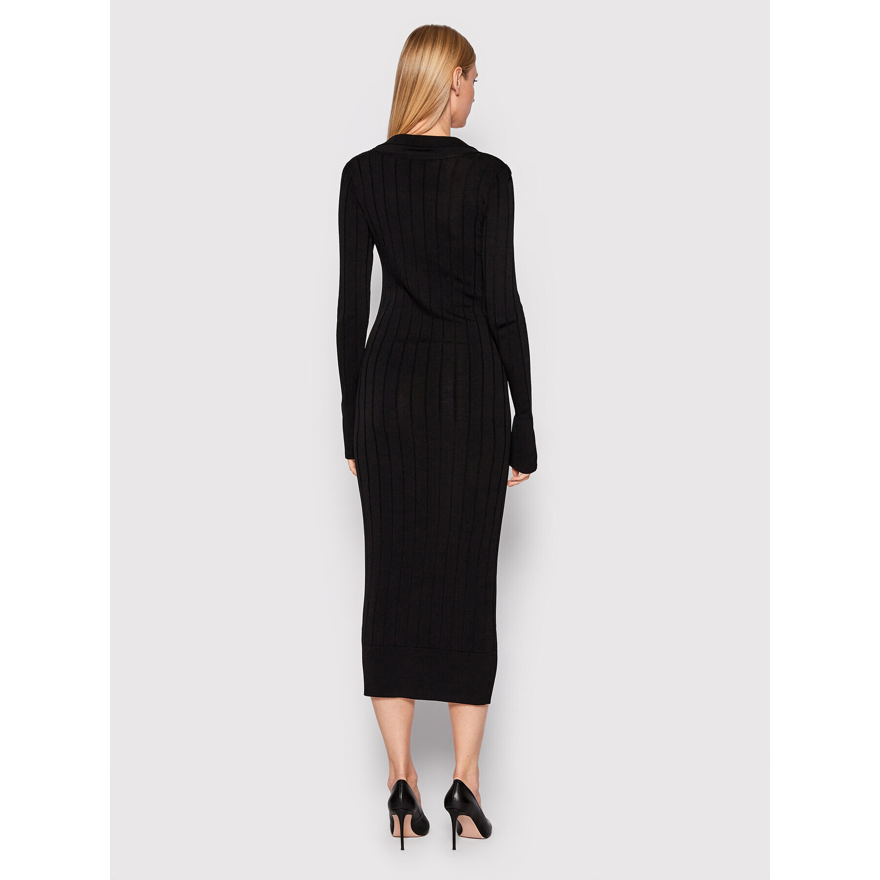 Patrizia Pepe Плетена рокля 8K0048/K9J5-K103 Черен Slim Fit - Pepit.bg