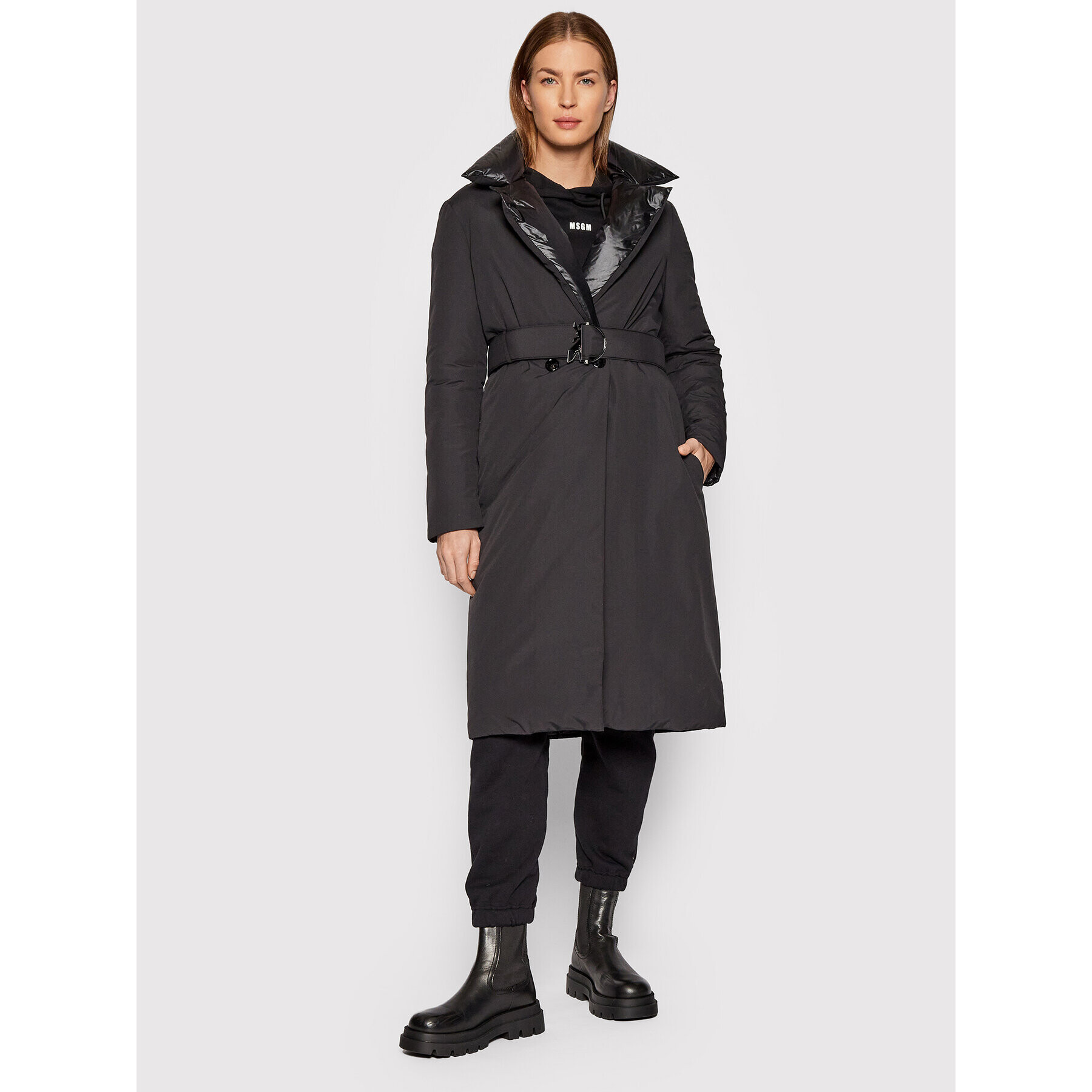 Patrizia Pepe Пухено яке 2S1359/A9N9-K103 Черен Regular Fit - Pepit.bg