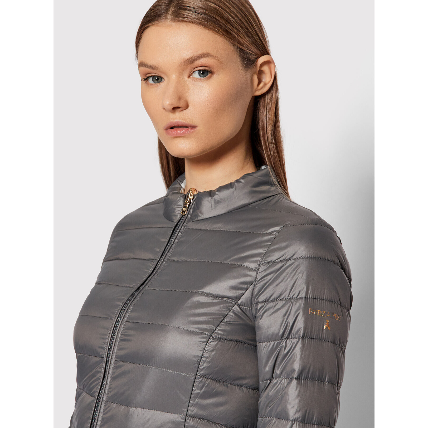 Patrizia Pepe Пухено яке CO0178/A503-J2U1 Сив Regular Fit - Pepit.bg