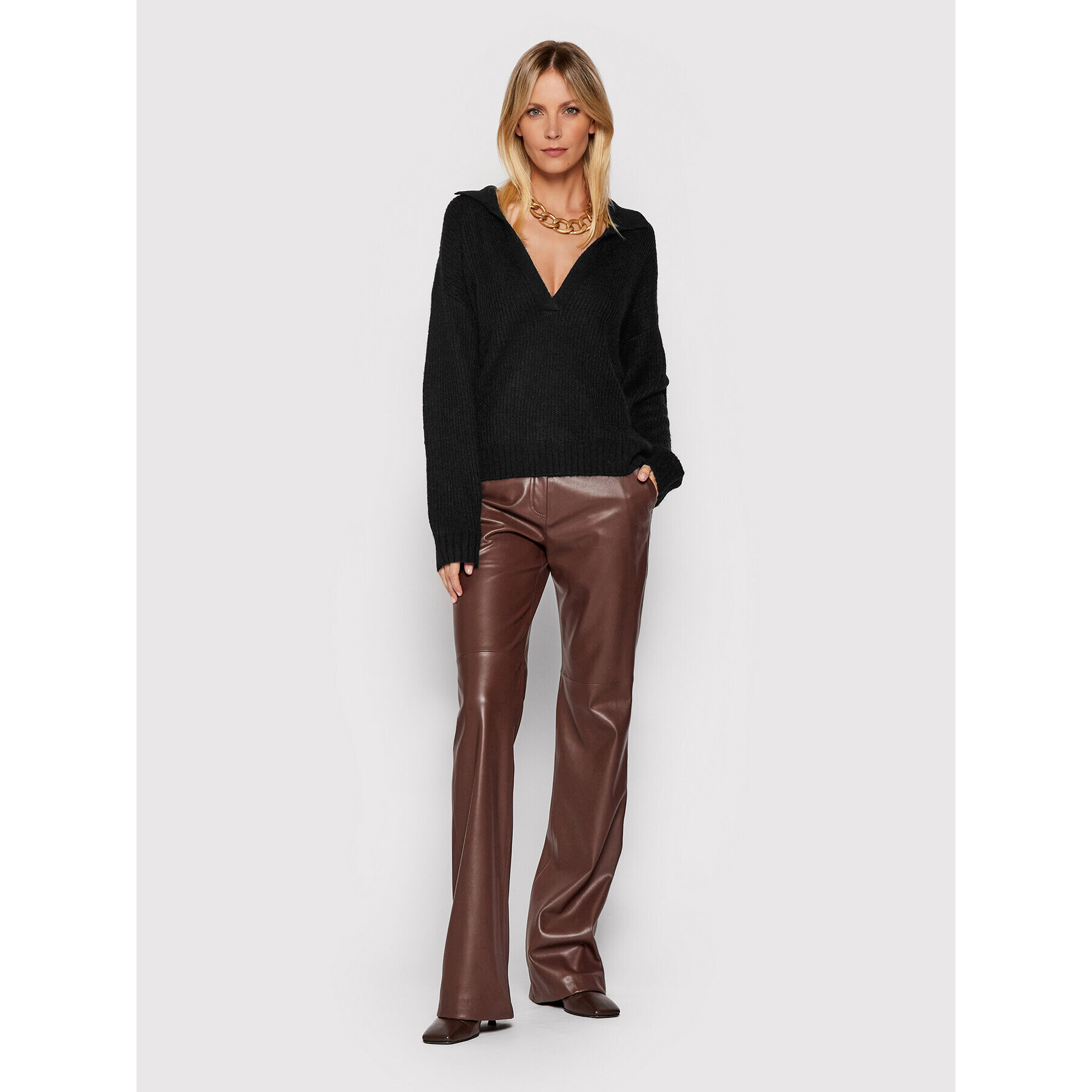 Patrizia Pepe Пуловер 2M4109/A9M7-K103 Черен Relaxed Fit - Pepit.bg