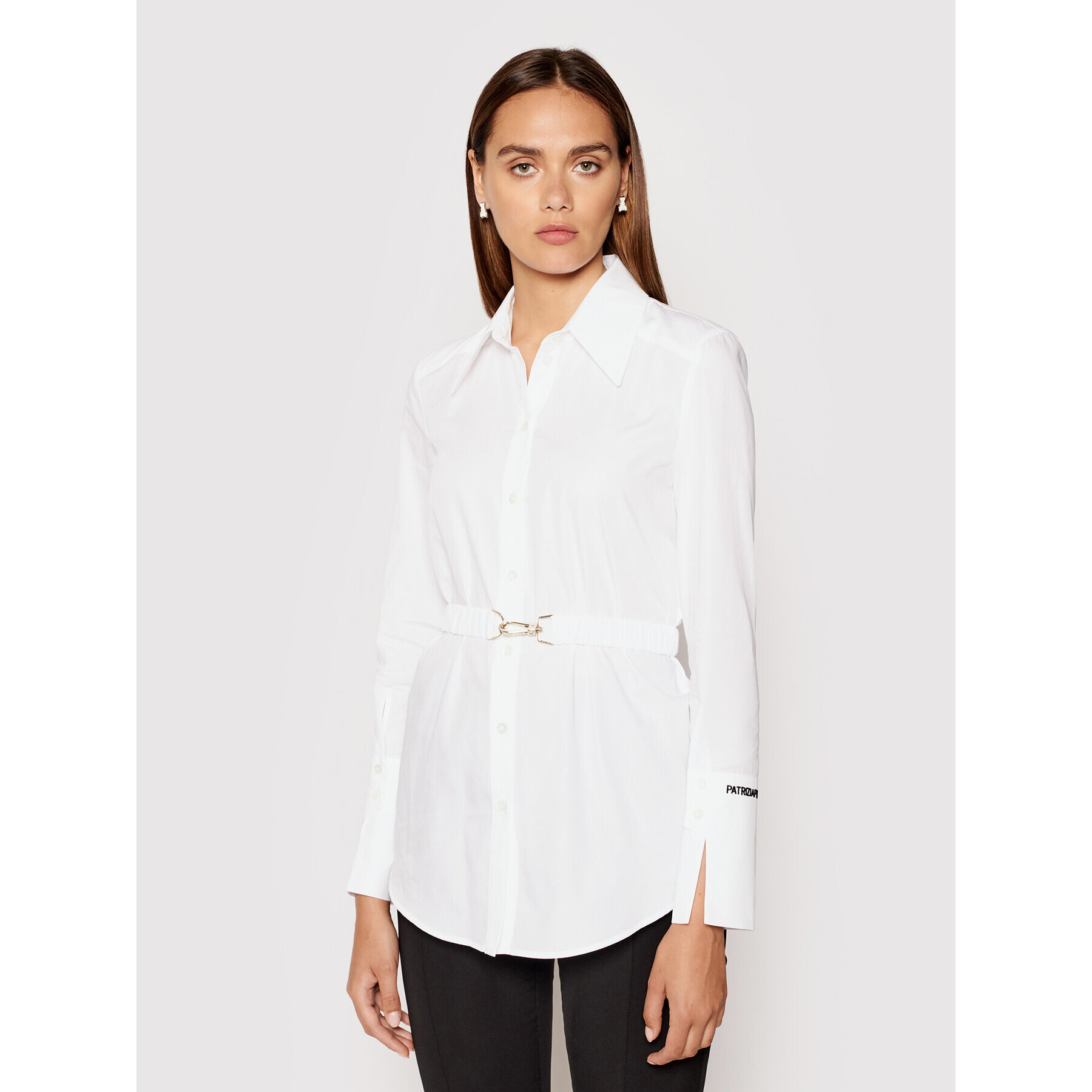 Patrizia Pepe Риза 8C0464/AB01-W103 Бял Slim Fit - Pepit.bg