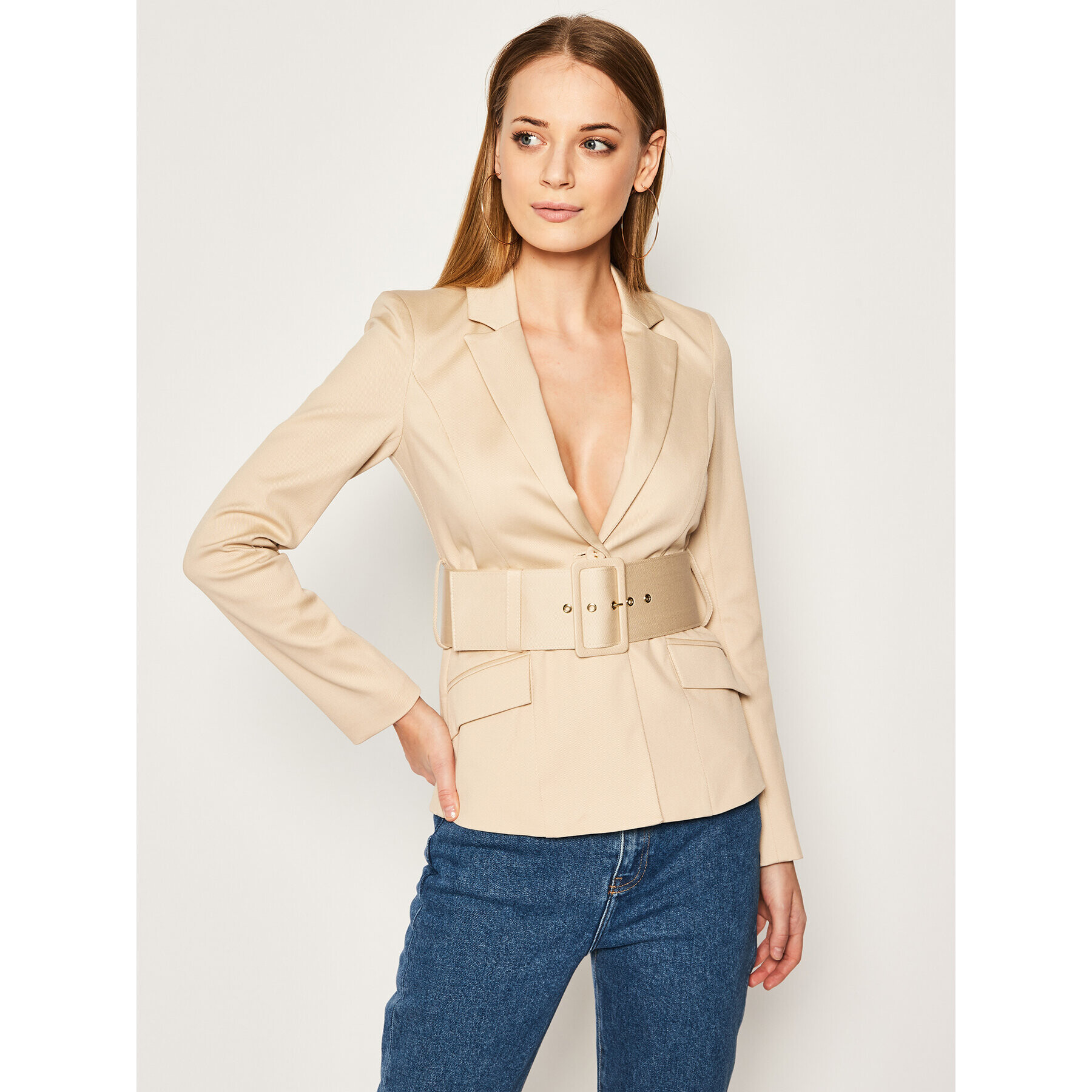 Patrizia Pepe Сако 2S1282/A7C9-B693 Бежов Regular Fit - Pepit.bg