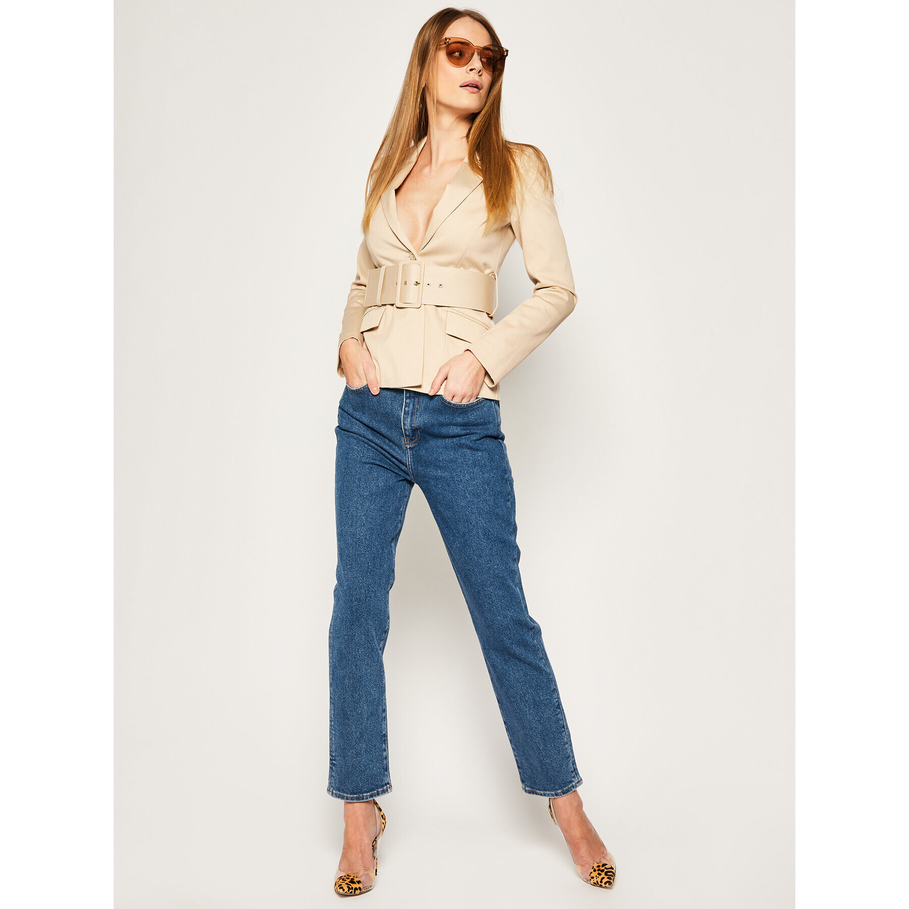 Patrizia Pepe Сако 2S1282/A7C9-B693 Бежов Regular Fit - Pepit.bg