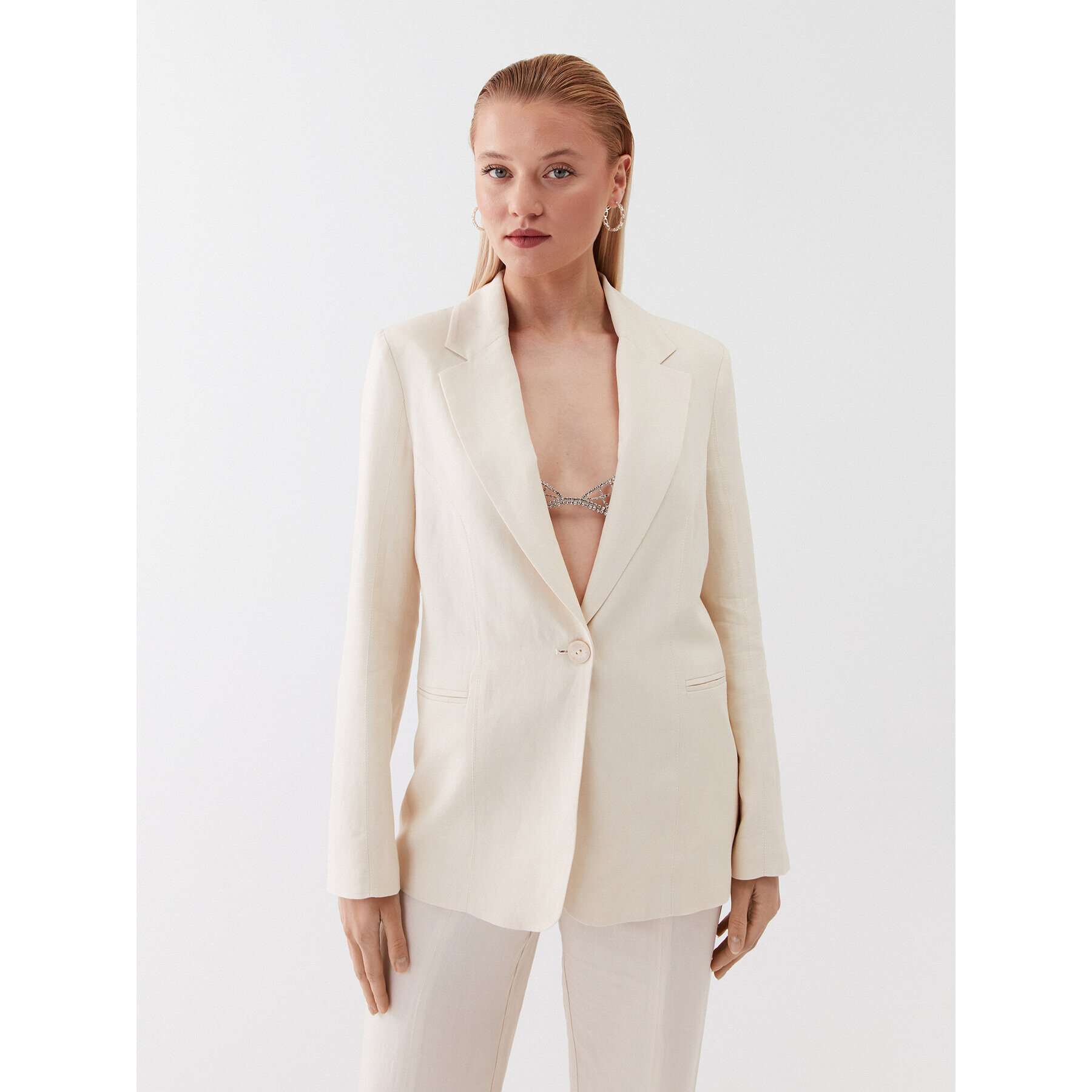 Patrizia Pepe Сако 2S1453/A052-W347 Екрю Regular Fit - Pepit.bg