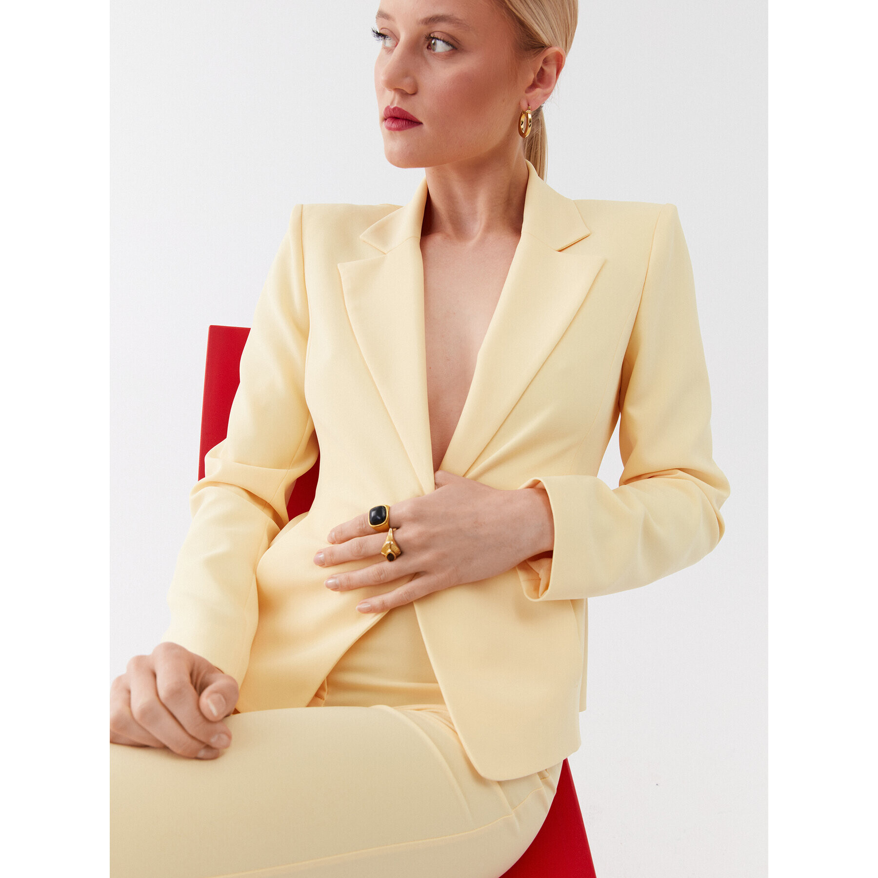 Patrizia Pepe Сако 2S1458/A049-Y433 Жълт Regular Fit - Pepit.bg