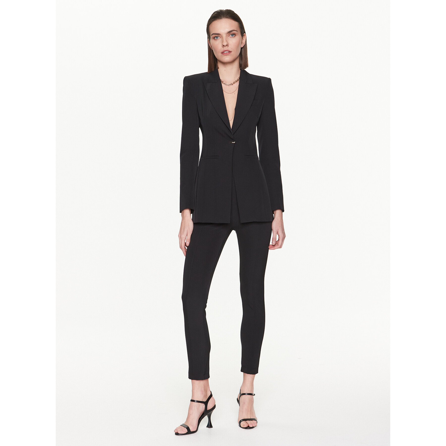 Patrizia Pepe Текстилни панталони 8P0463/A110-F184 Черен Slim Fit - Pepit.bg