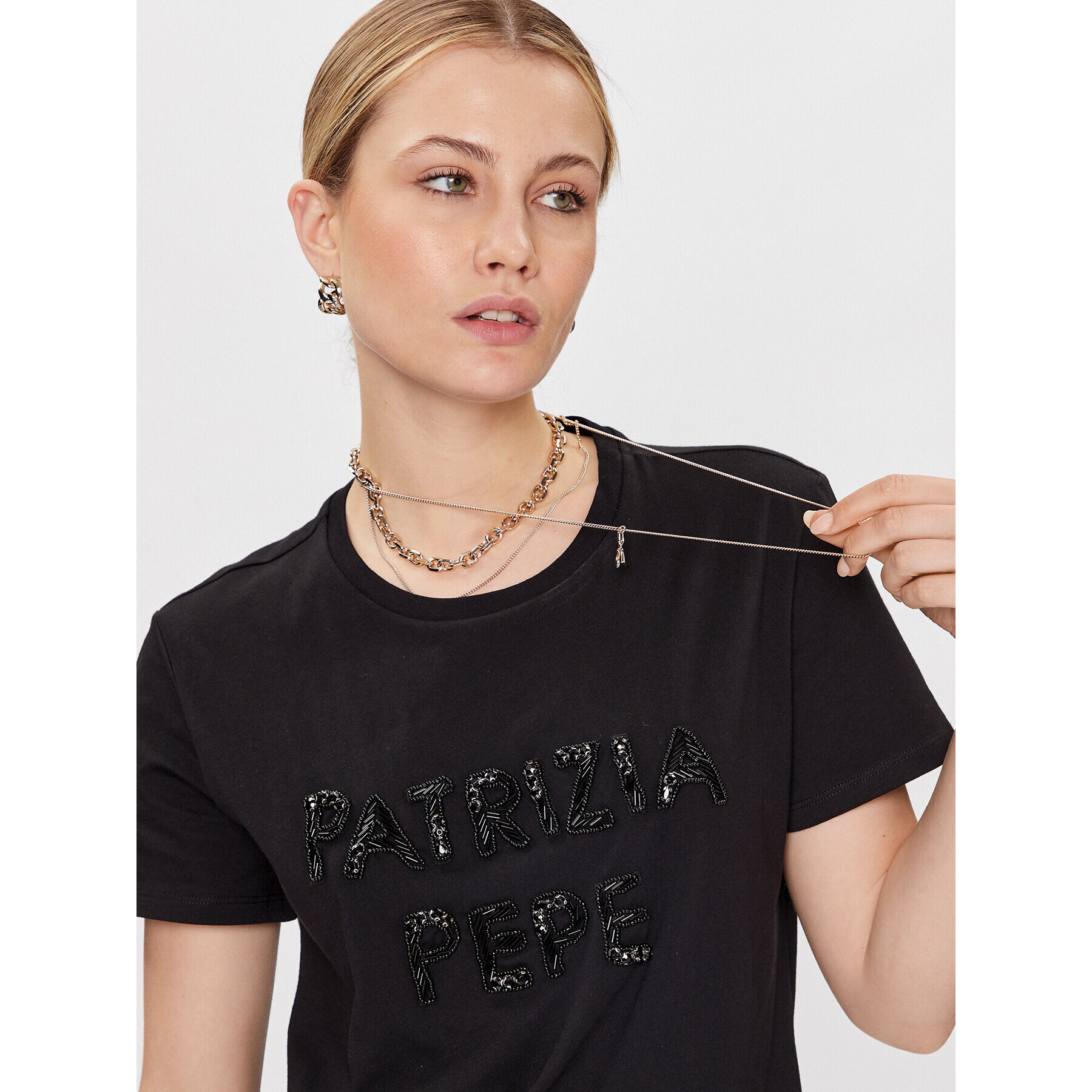 Patrizia Pepe Тишърт 2M4281/J043-K103 Черен Regular Fit - Pepit.bg