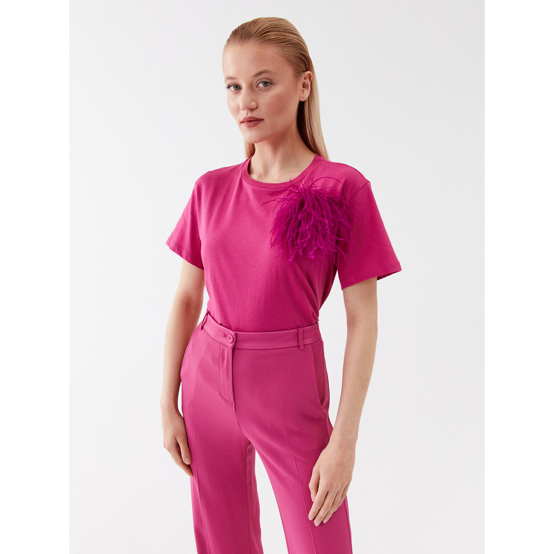 Patrizia Pepe Тишърт 2M4282/J035-M447 Розов Regular Fit - Pepit.bg
