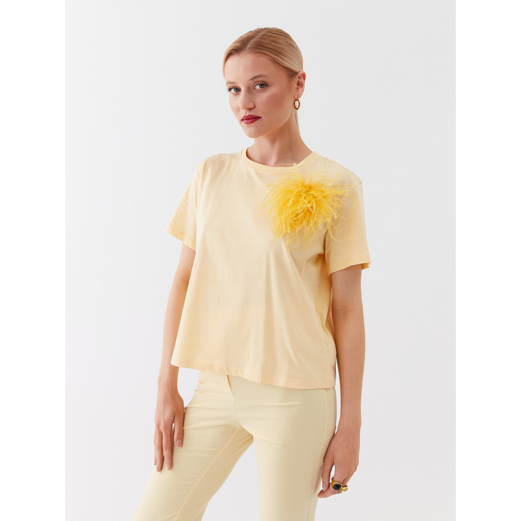 Patrizia Pepe Тишърт 2M4282/J035-Y433 Жълт Relaxed Fit - Pepit.bg