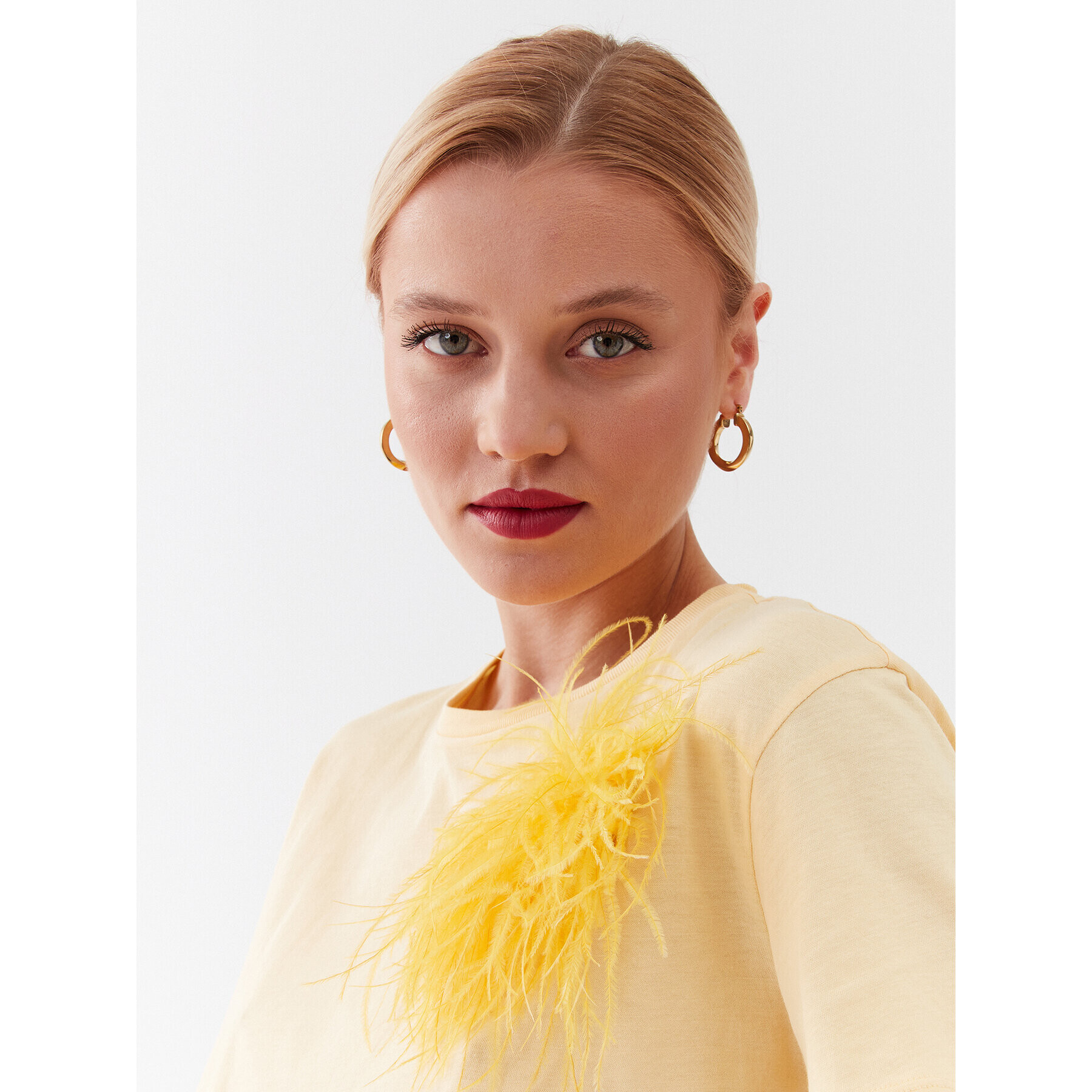 Patrizia Pepe Тишърт 2M4282/J035-Y433 Жълт Relaxed Fit - Pepit.bg