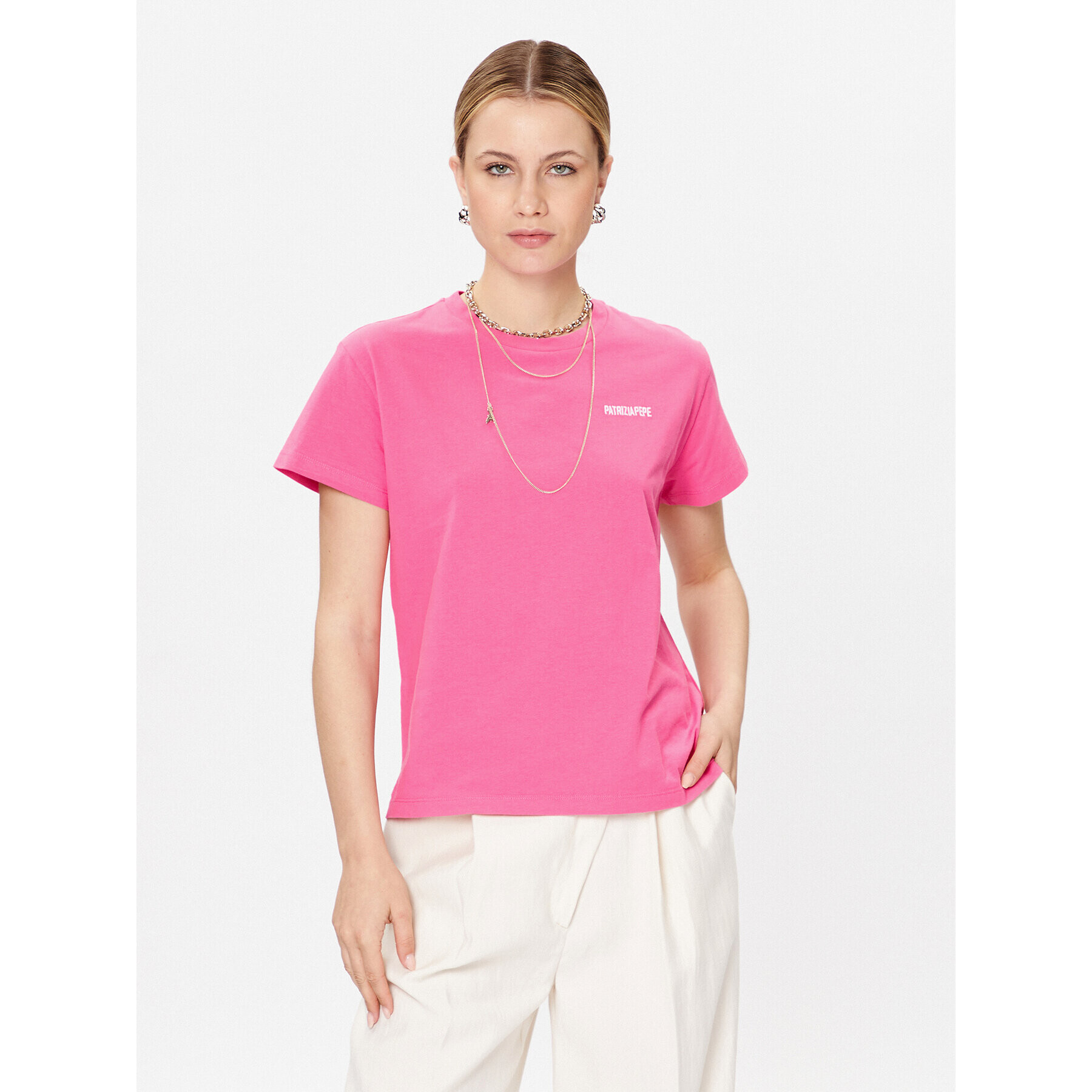 Patrizia Pepe Тишърт 2M4321/J111-M450 Розов Relaxed Fit - Pepit.bg