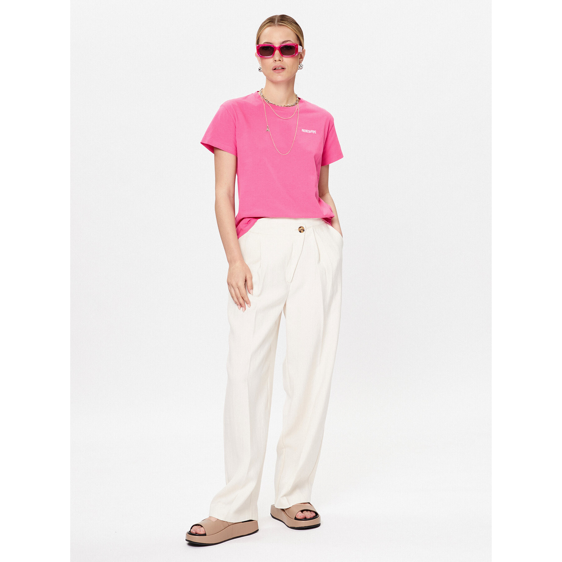 Patrizia Pepe Тишърт 2M4321/J111-M450 Розов Relaxed Fit - Pepit.bg