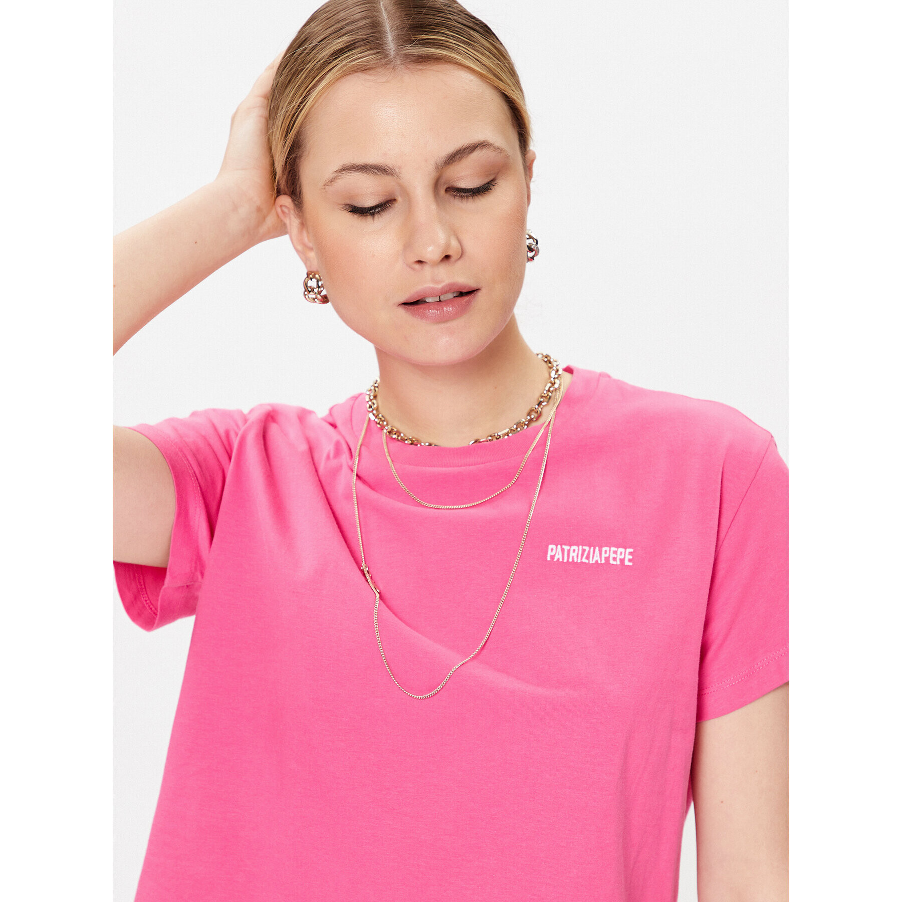 Patrizia Pepe Тишърт 2M4321/J111-M450 Розов Relaxed Fit - Pepit.bg