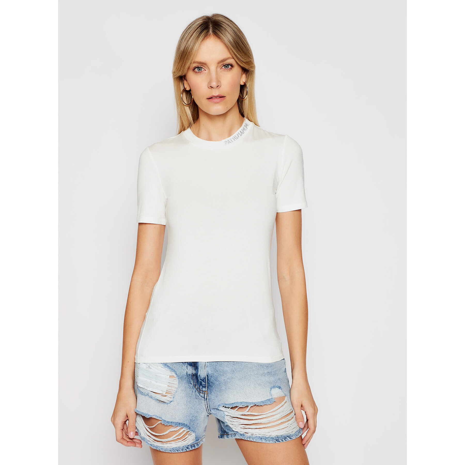 Patrizia Pepe Тишърт 8M1201/A13-W146 Бял Regular Fit - Pepit.bg