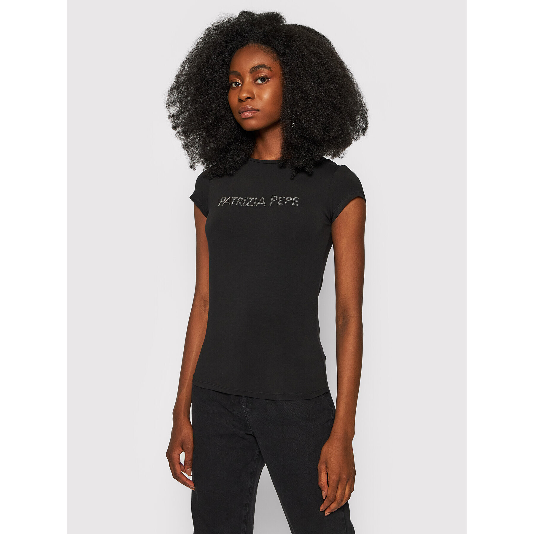 Patrizia Pepe Тишърт 8M1333/A13-K103 Черен Slim Fit - Pepit.bg