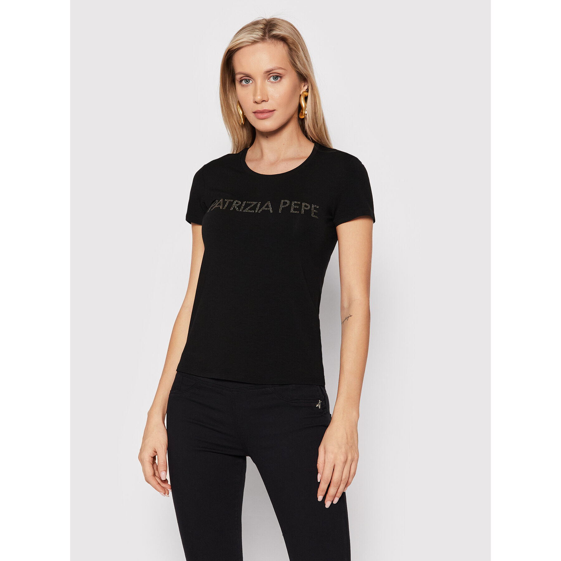 Patrizia Pepe Тишърт 8M1419/J013-K103 Черен Regular Fit - Pepit.bg