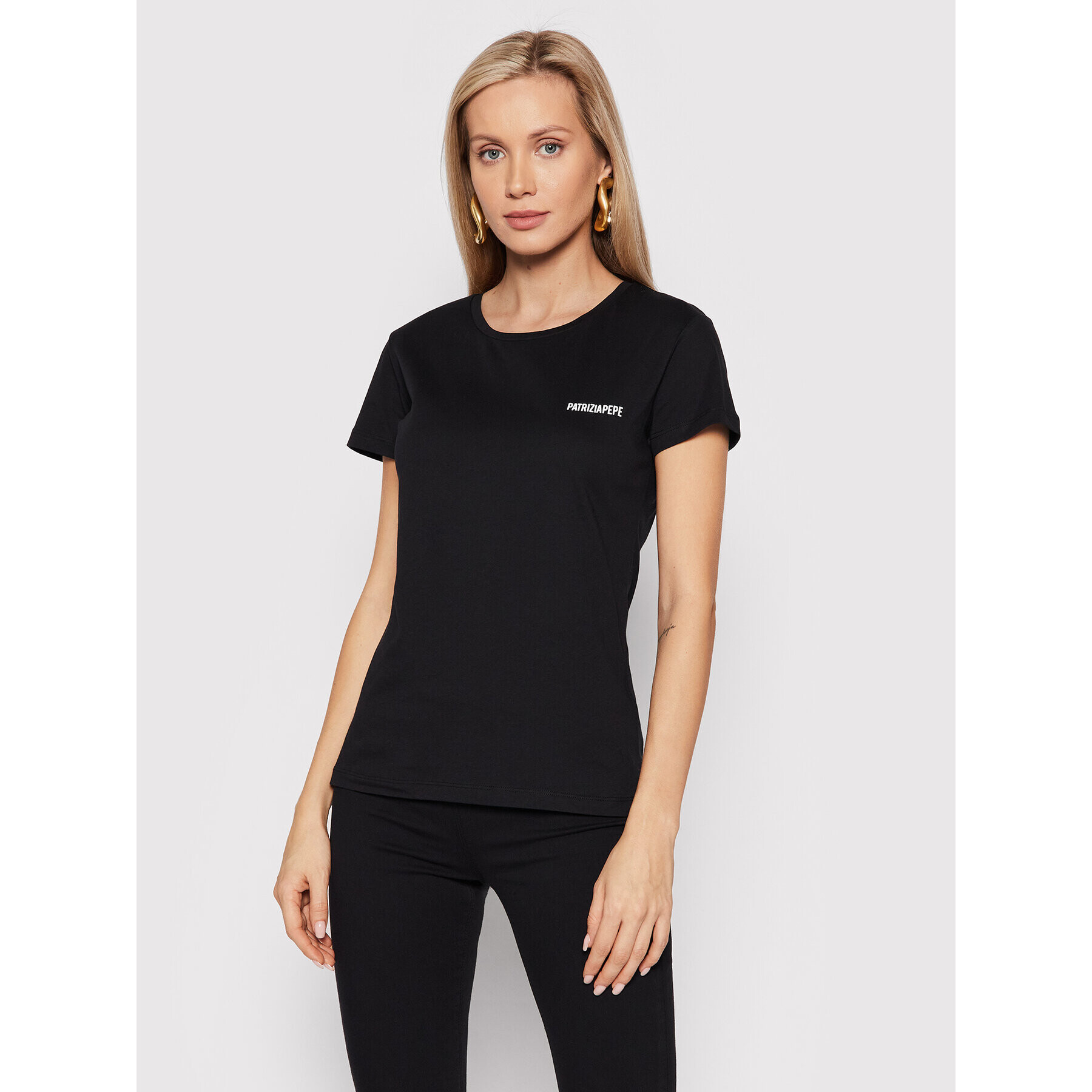 Patrizia Pepe Тишърт 8M1420/J006-K103 Черен Regular Fit - Pepit.bg