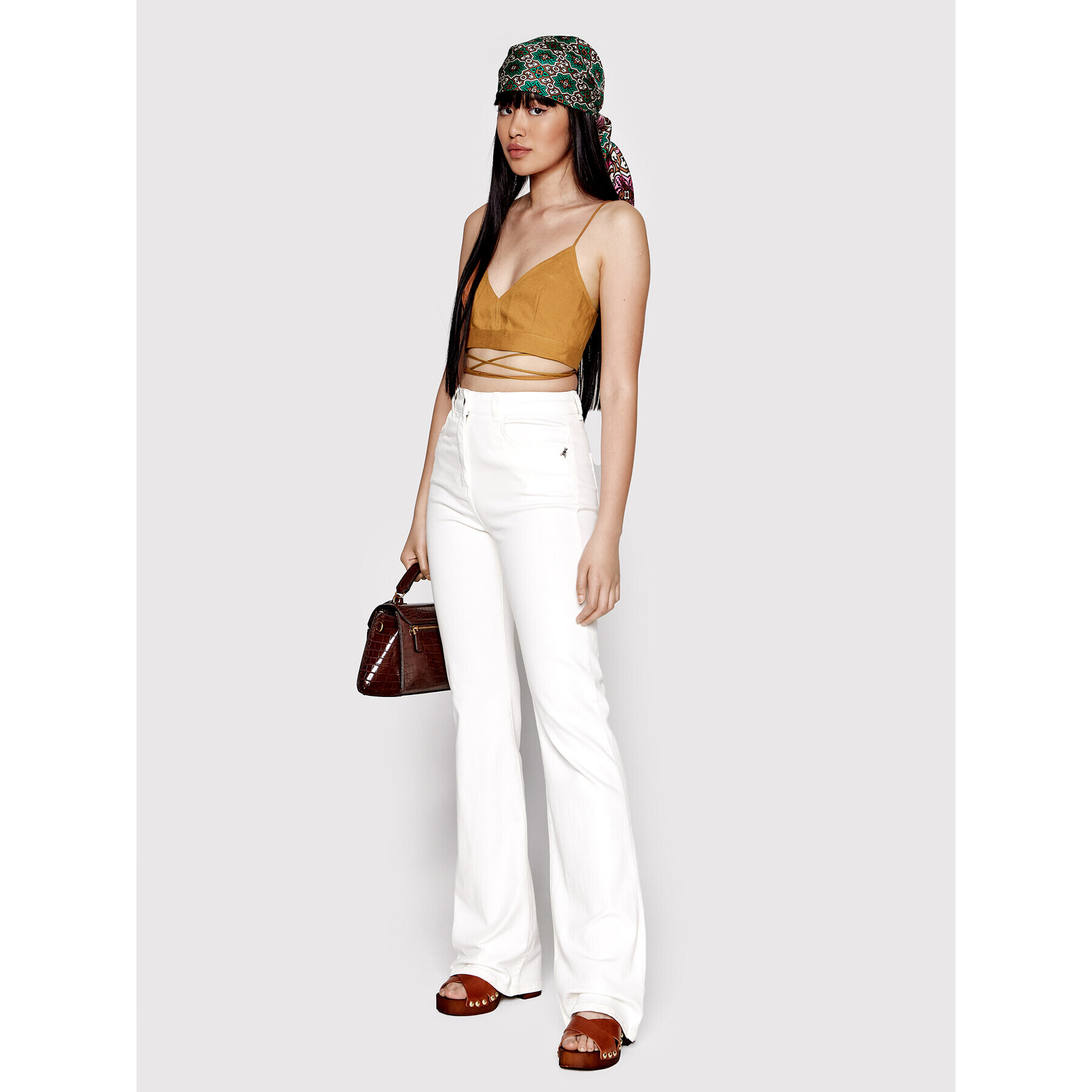 Patrizia Pepe топ 2C1342/A052-B737 Кафяв Slim Fit - Pepit.bg