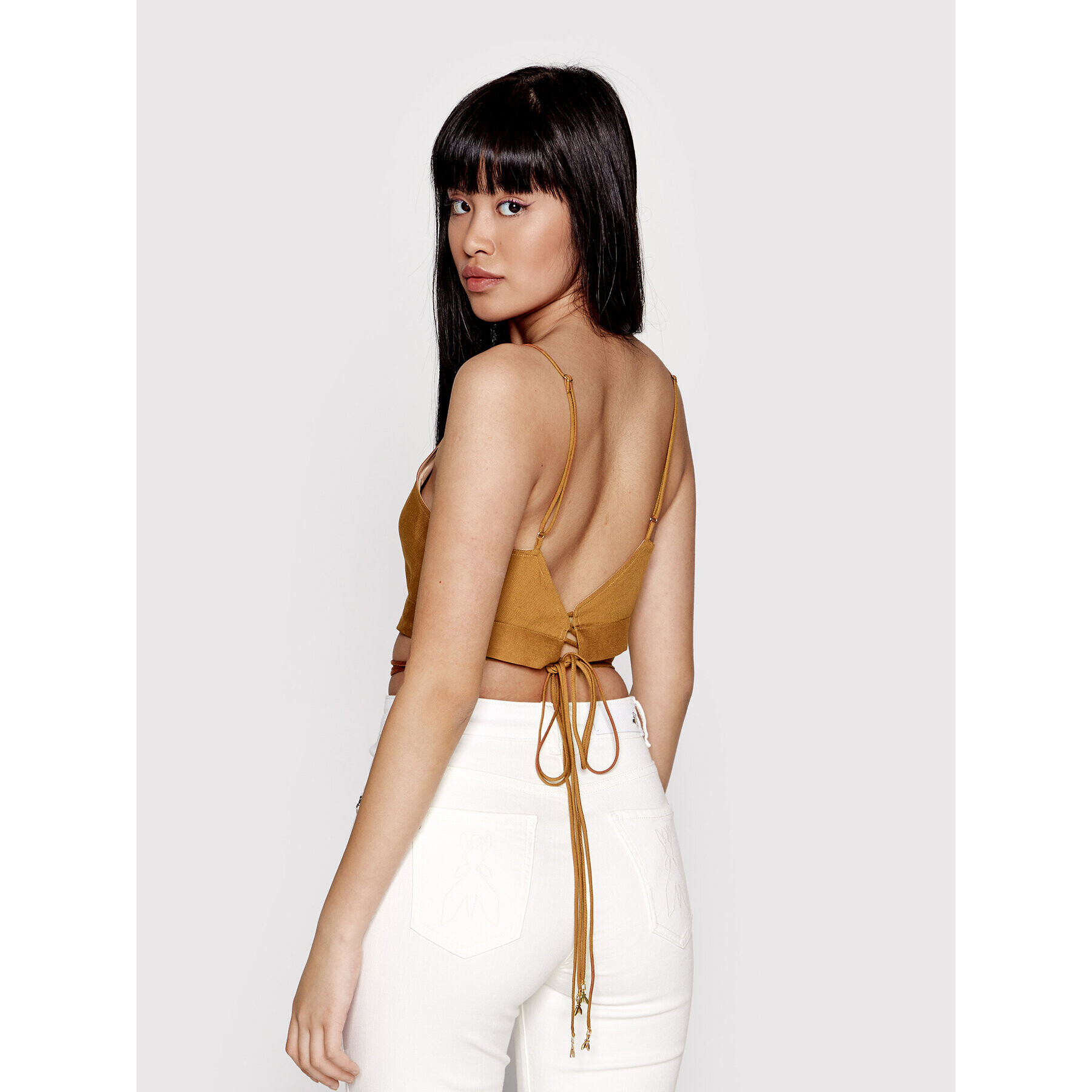 Patrizia Pepe топ 2C1342/A052-B737 Кафяв Slim Fit - Pepit.bg
