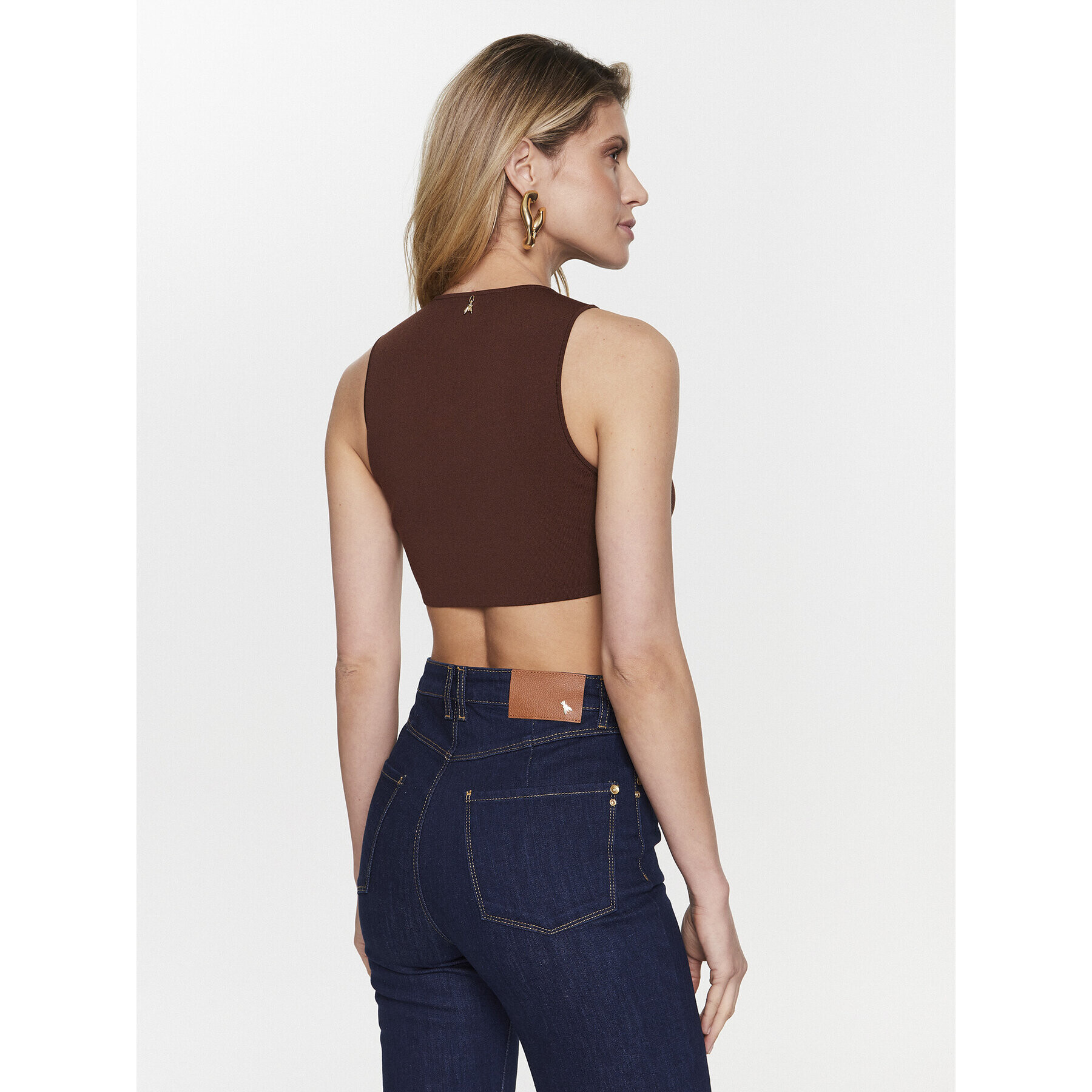 Patrizia Pepe топ 8K0110/K082-B754 Кафяв Slim Fit - Pepit.bg
