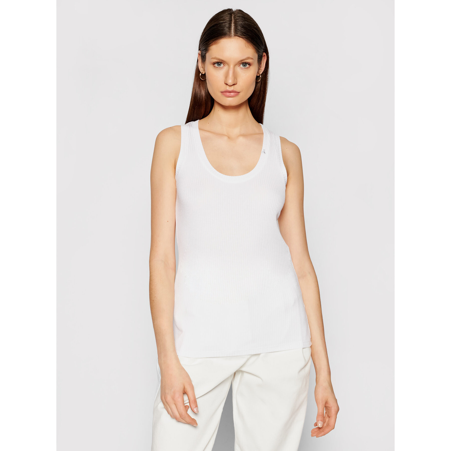 Patrizia Pepe топ 8M1221/A2HR-W103 Бял Slim Fit - Pepit.bg