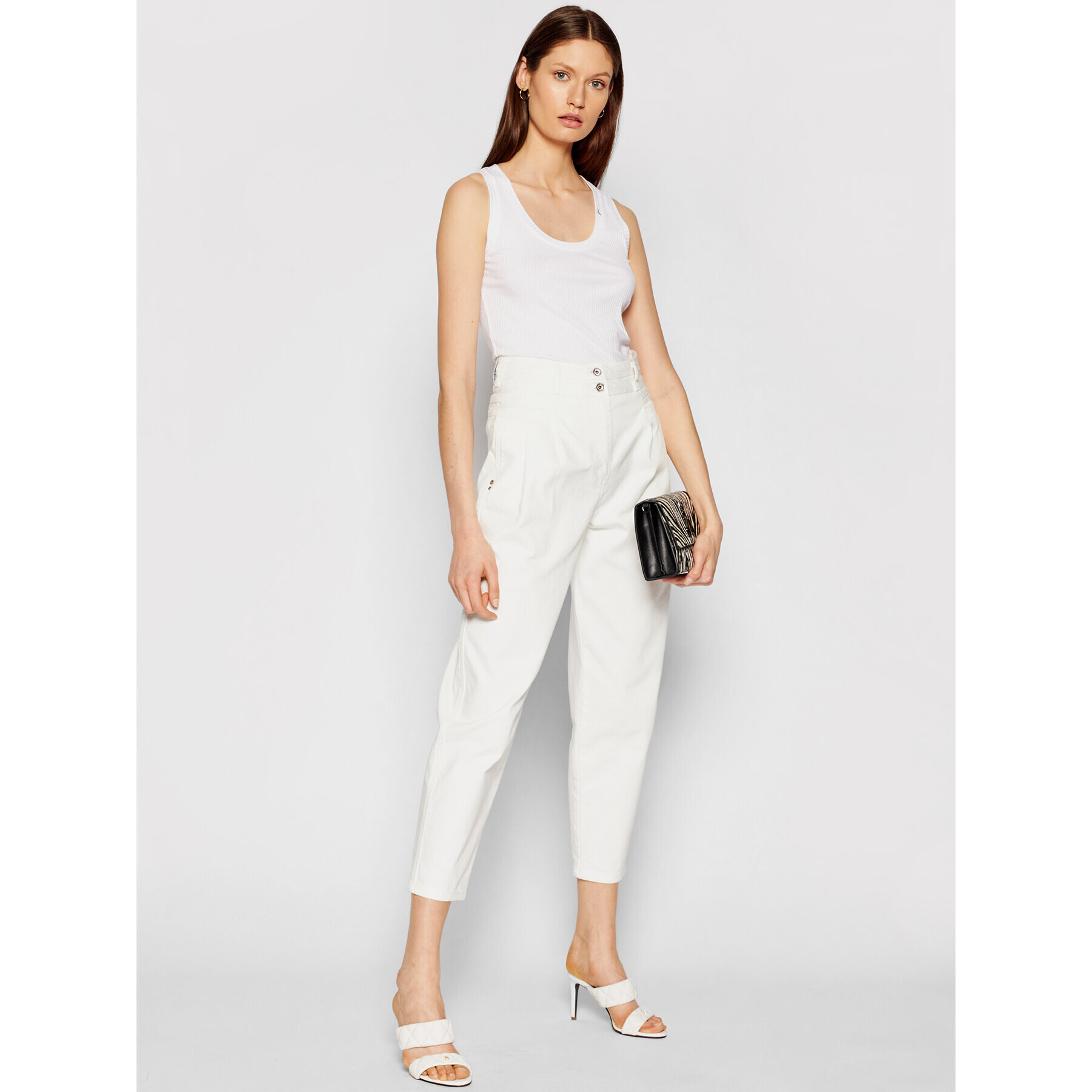 Patrizia Pepe топ 8M1221/A2HR-W103 Бял Slim Fit - Pepit.bg