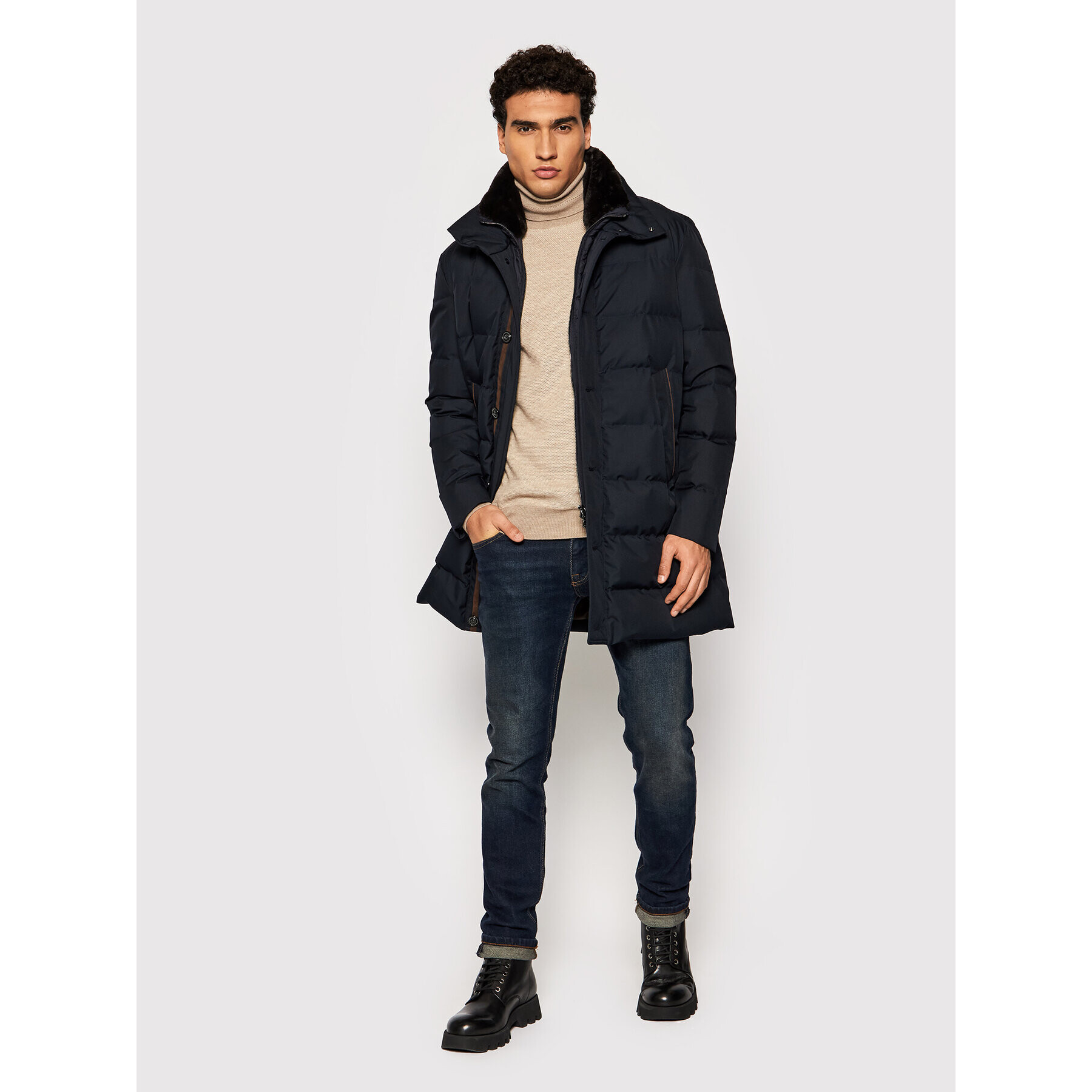 Paul&Shark Пухено яке 11312423 Тъмносин Regular Fit - Pepit.bg
