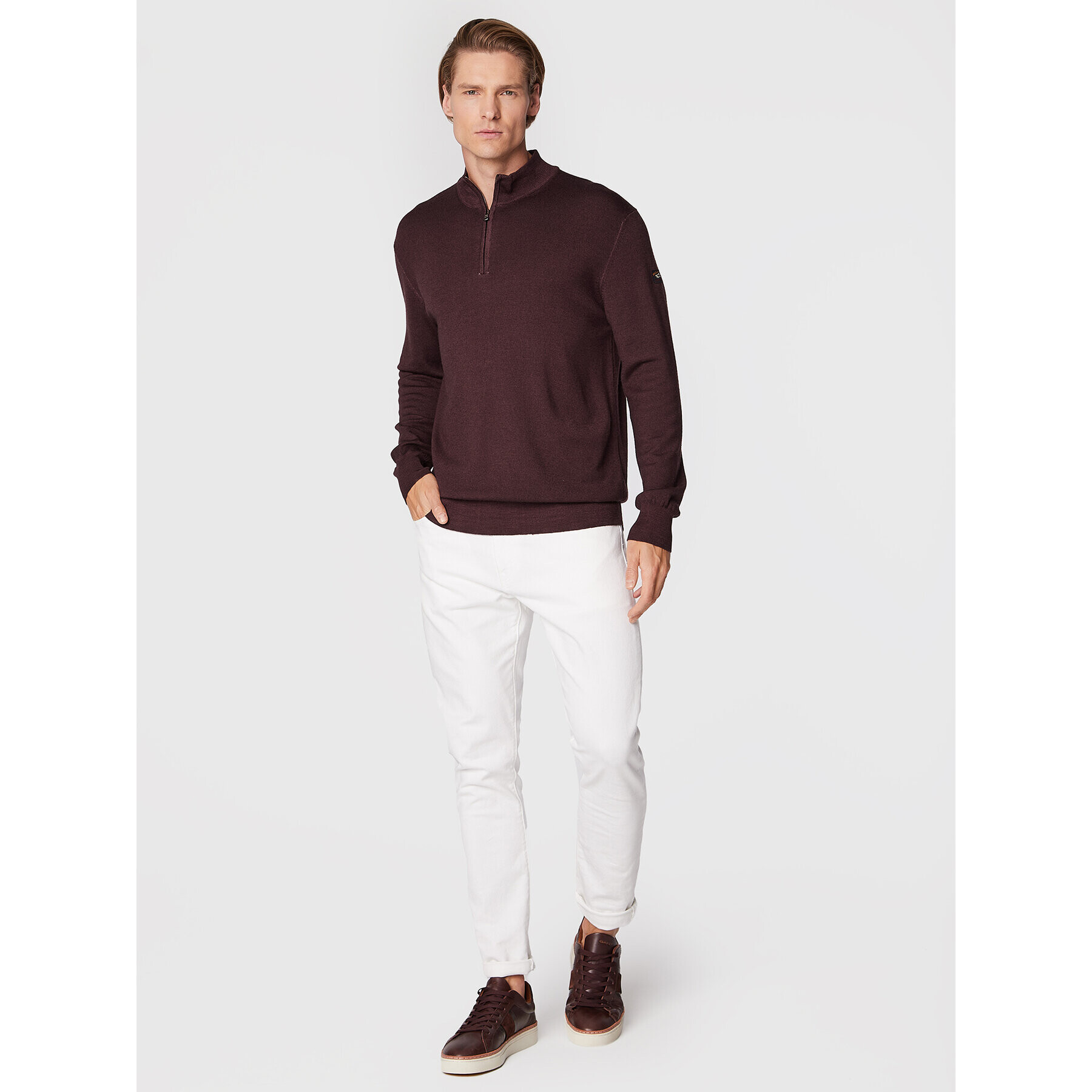Paul&Shark Пуловер 11311100 Бордо Regular Fit - Pepit.bg