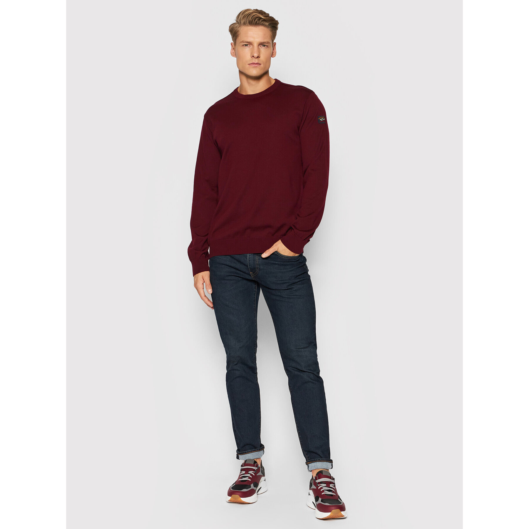 Paul&Shark Пуловер C0P1040 Бордо Regular Fit - Pepit.bg