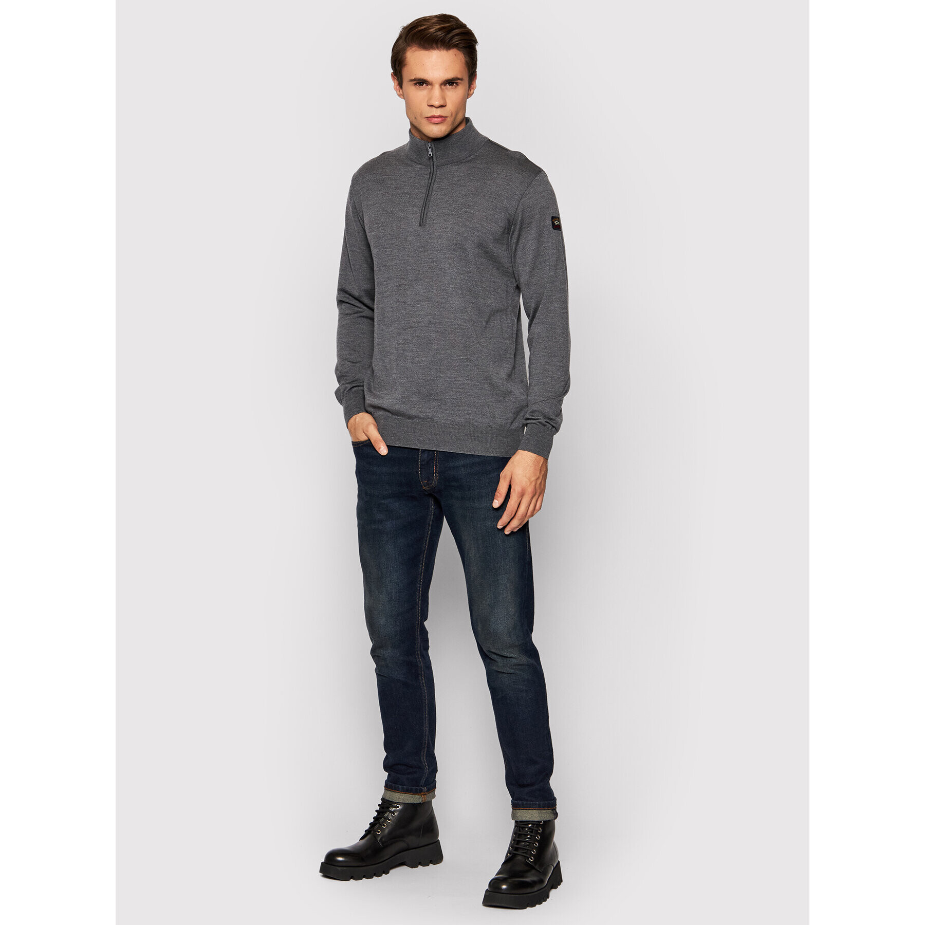 Paul&Shark Пуловер C0P1043 Сив Regular Fit - Pepit.bg